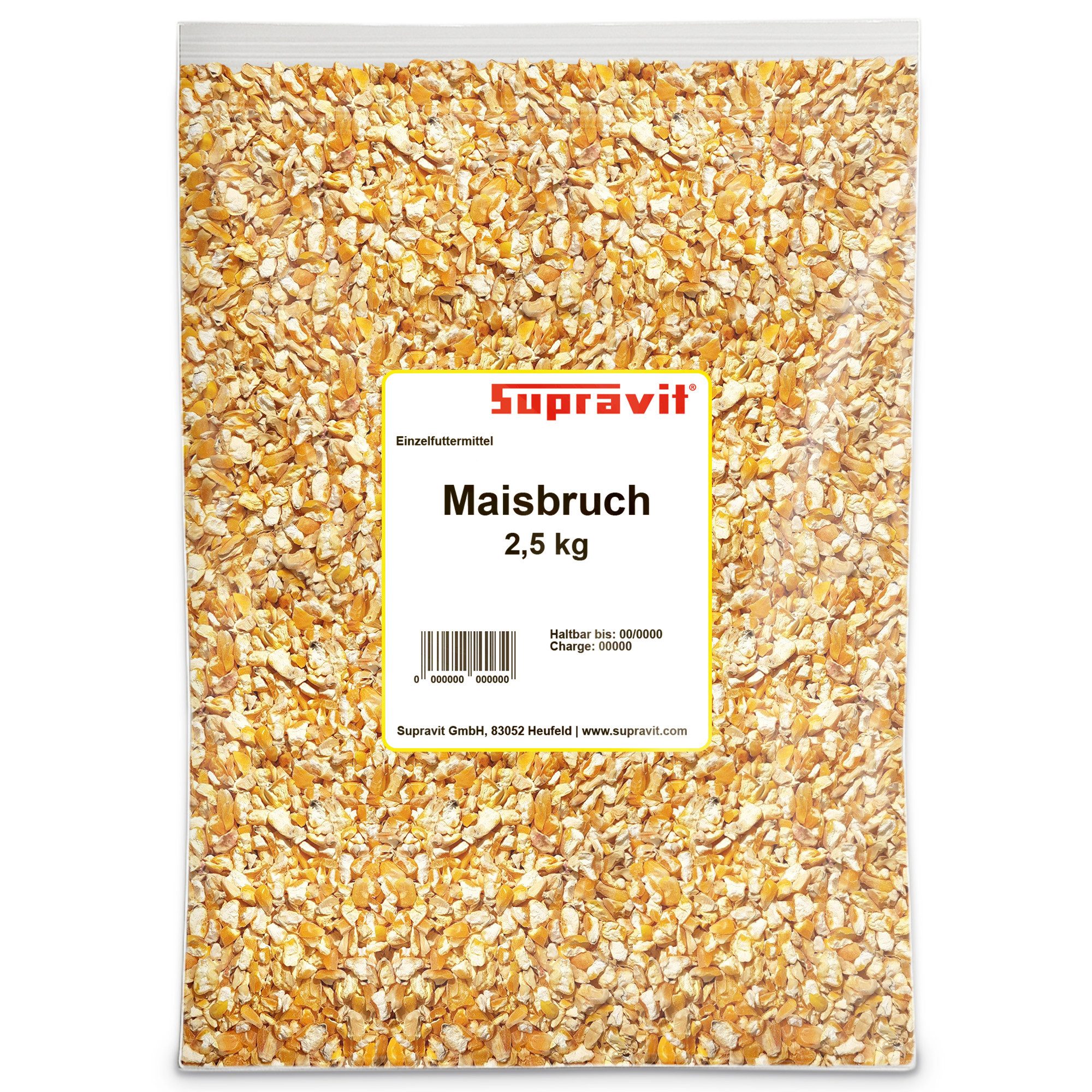 Supravit Maisbruch - Hochverdaulicher getrockneter & geschroteter Mais, Ergänzungsfutter für: Nutz-/ Wildtier
