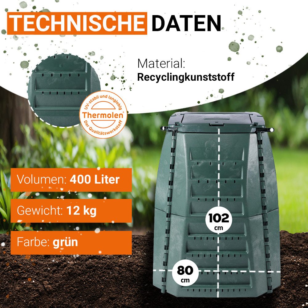 GARANTIA Komposter THERMO-STAR Komposter 400 Liter grün, 400 l