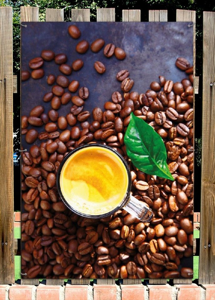 Thumbnail - Wallario Sichtschutzzaunmatten Kaffee und Bohnen