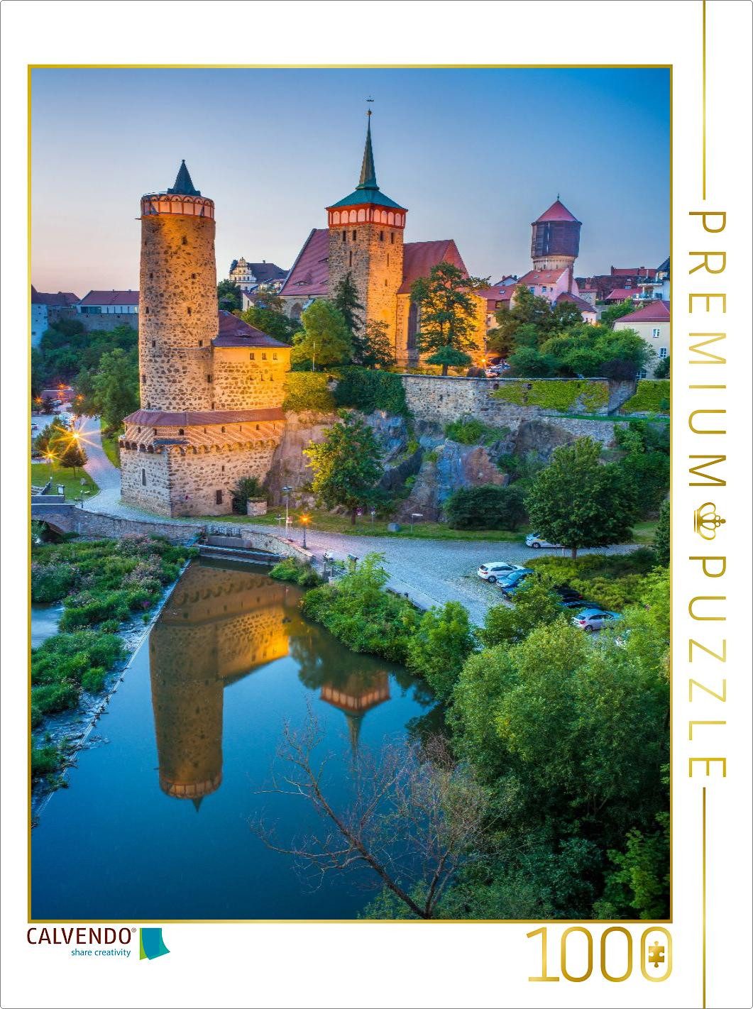 CALVENDO Puzzle CALVENDO Puzzle Bautzen nach dem Sonnenuntergang - Blick über die Spre, 1000 Puzzleteile