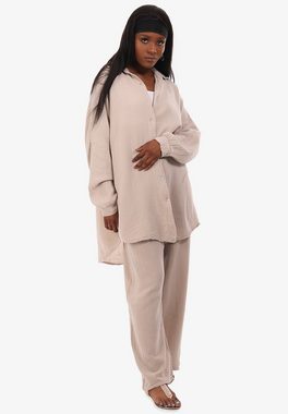 YC Fashion & Style Hosenanzug Hose & Bluse Set aus Musselin in vielen Unifarben (2-tlg) im eleganten Look