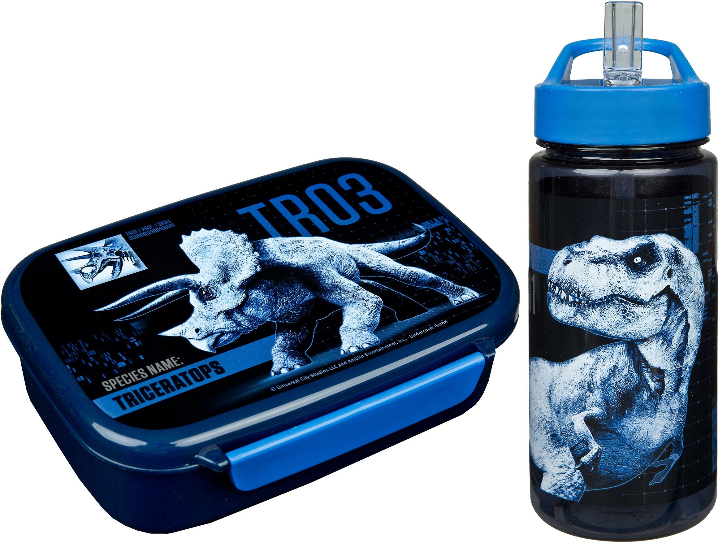 Trinkflasche, Brotdose Kunststoff, & (Set, Scooli Trinkflasche World, Jurassic 2-tlg), Lunchbox mit