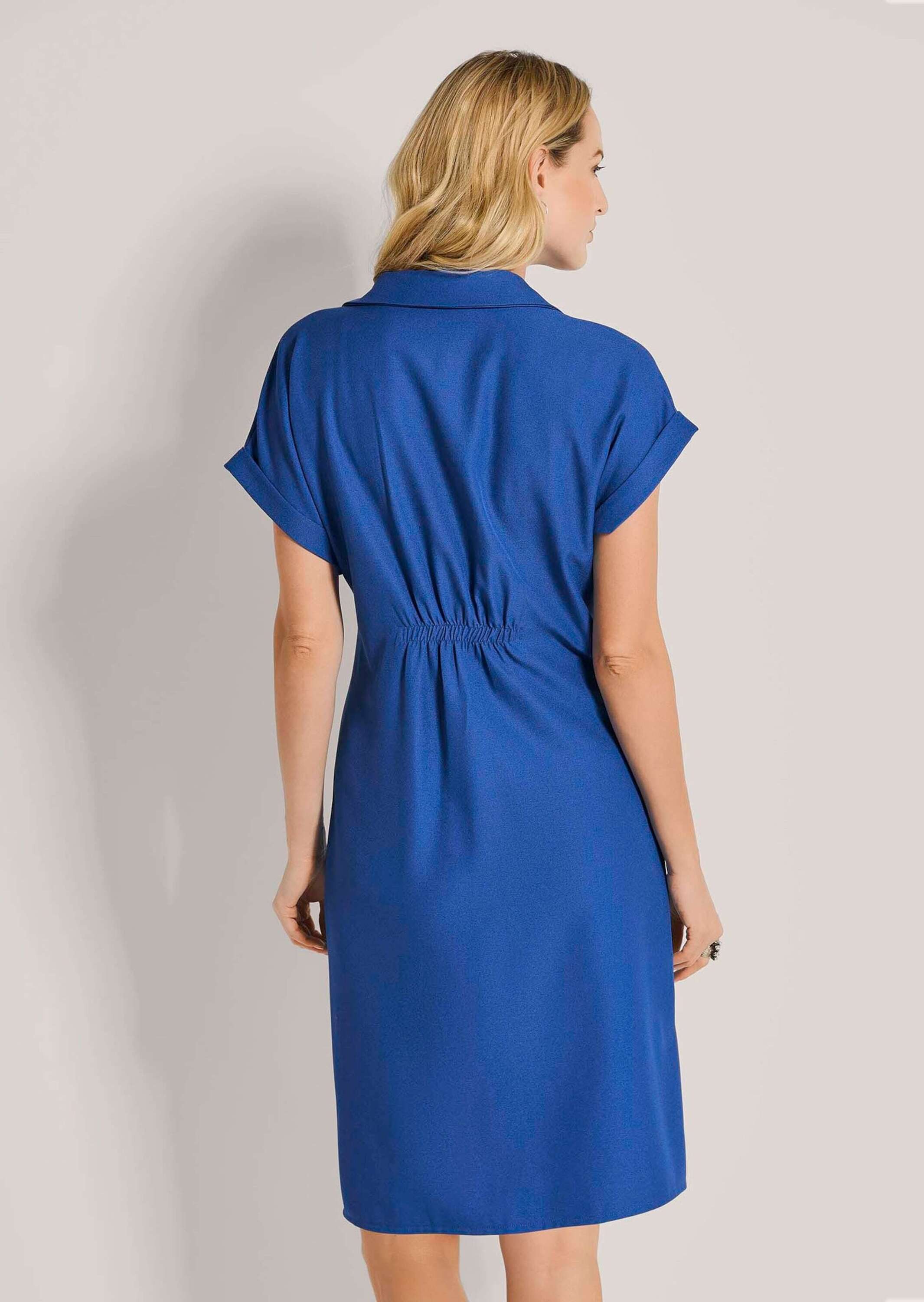 MADELEINE Etuikleid Uni-Wickelkleid mit Raffung, V-Ausschnitt Unifarbenes Modell mit femininem V-Ausschnitt, ohne Verschluss