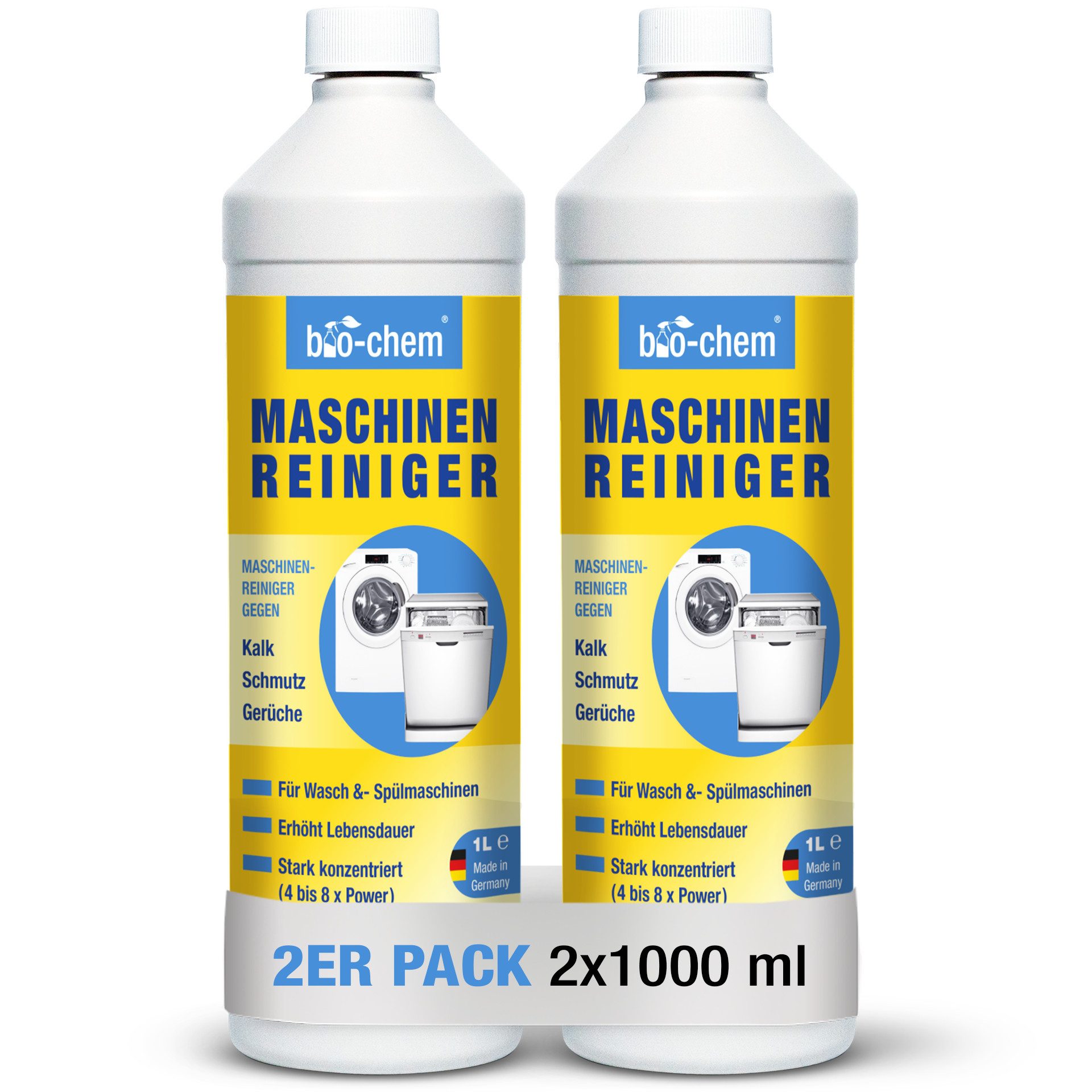 bio-chem Maschinenreiniger 2x 1 L für Waschmaschine, Geschirrspüler Spülmaschinenreiniger