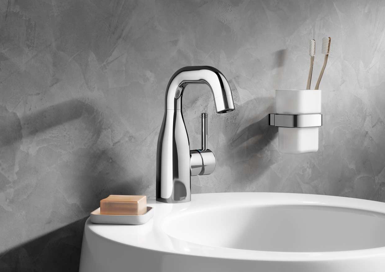 Lenz Waschtischarmatur POLA (Armatur + Pop-Up- Ventil) Mit Easy Clean Pop-Up Ventil – Bild 2 von 3