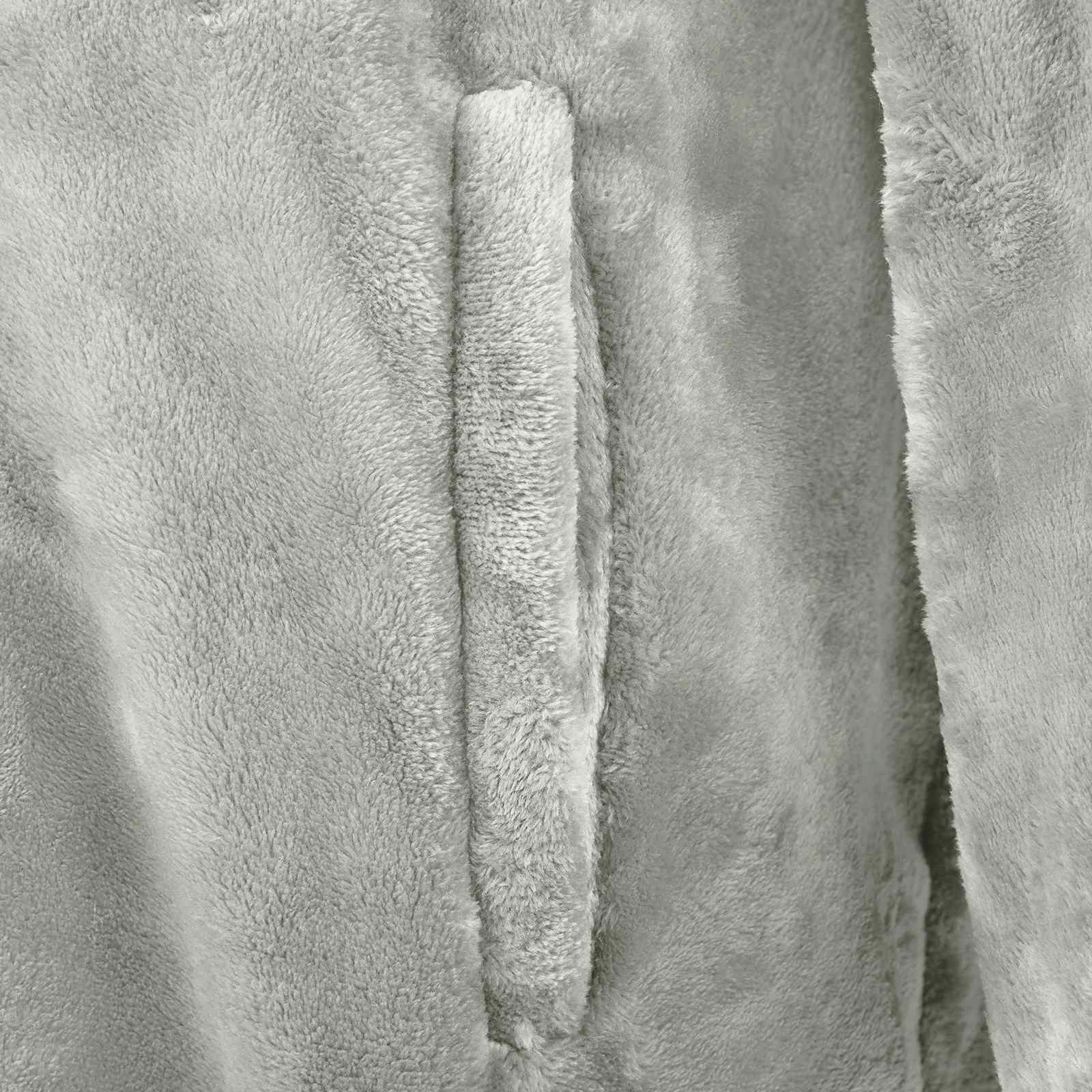 vidaXL Unisex-Bademantel Decken-Hoodie Grau M Flanell, Flanell