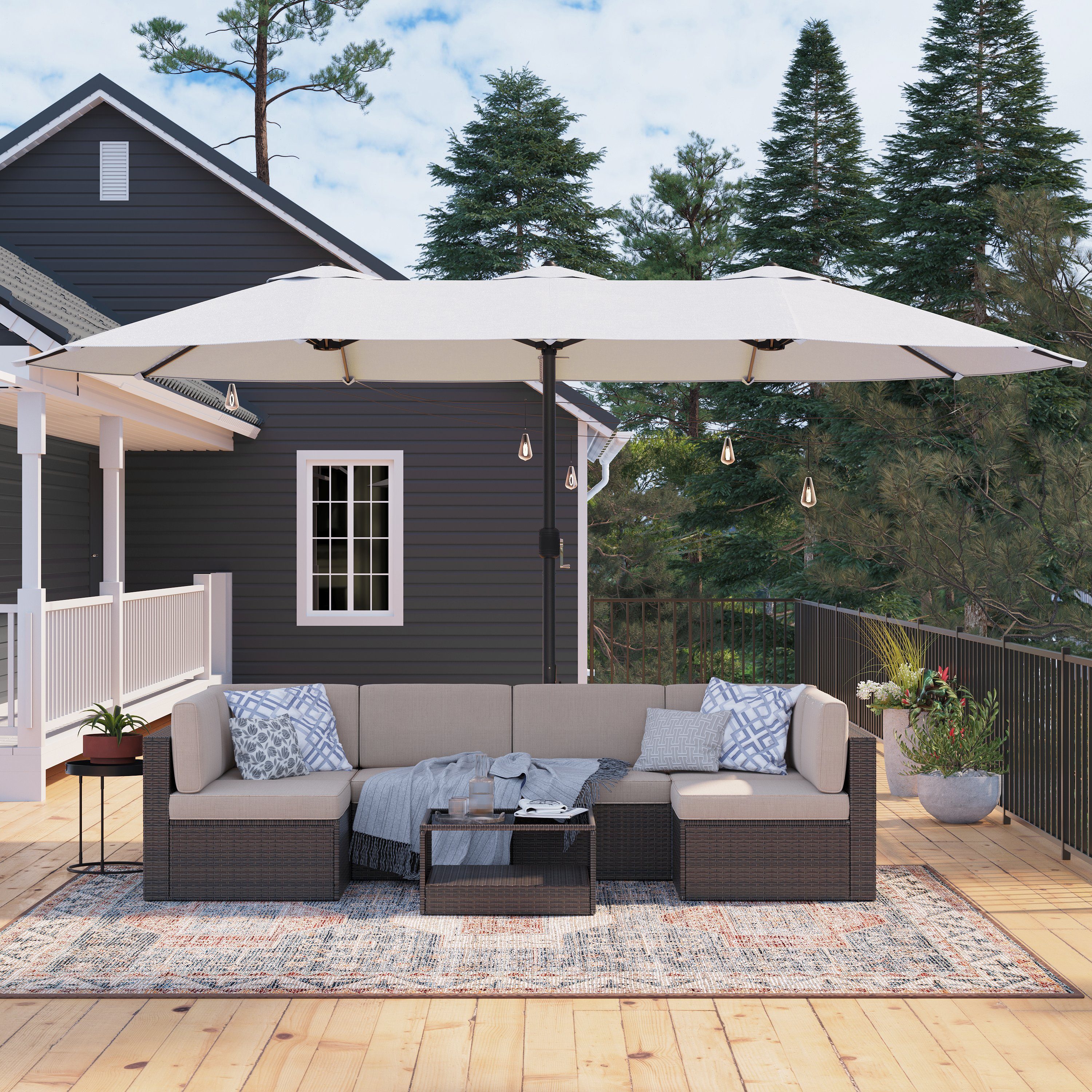 SONGMICS Sonnenschirm, LxB: 460x270 cm, extra günstig online kaufen