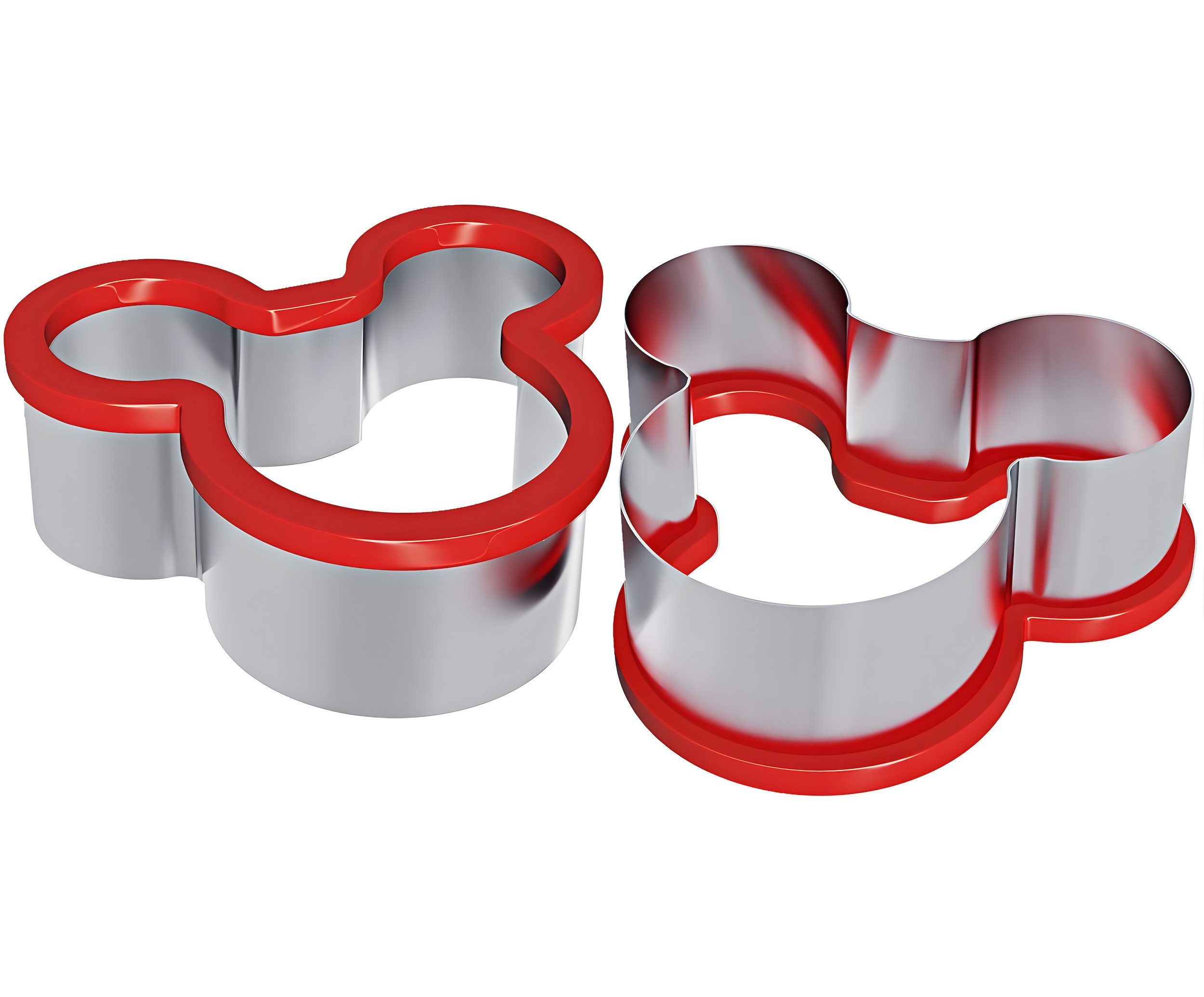 AVANA Ausstechform Edelstahl Sandwich Cutter Maus Dinosaurier Plätzchen Keks Ausstecher, Edelstahl, (2er Set), komfortable Kunststoff Oberfläche