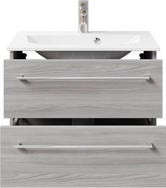 Saphir Waschtisch Serie 6025 Mineralmarmor-Waschtisch mit Unterschrank, 67 cm breit (2-St), Waschplatz mit 2 Schubladen, hängend, verschiedene Ausführungen