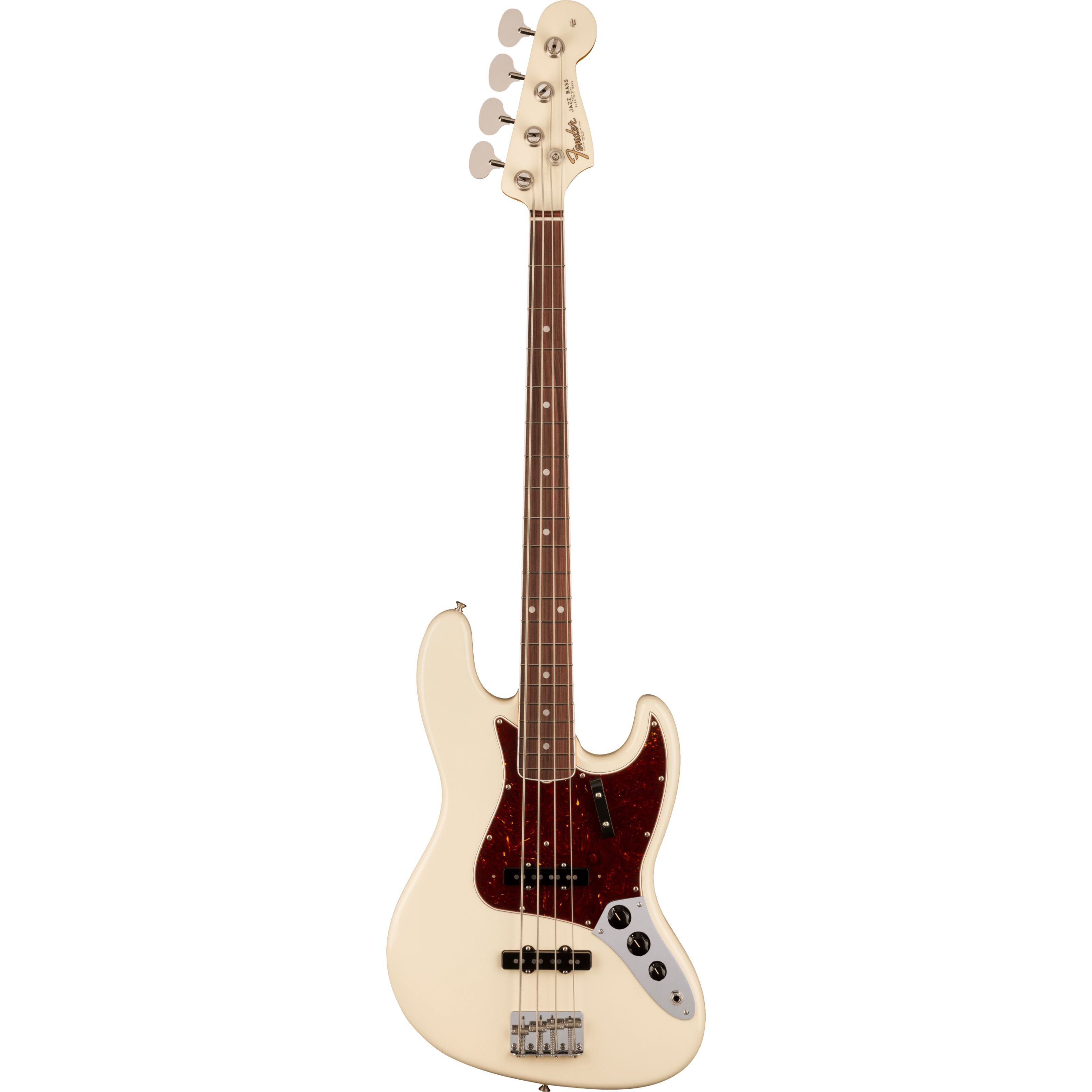 Fender E-Bass, E-Bässe, 4-Saiter E-Bässe, American Vintage II 1966 Jazz Bass RW Olympic White - E-Bass