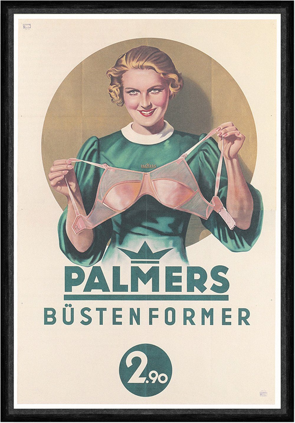 Kunstdruck Palmers Büstenformer BH Unterwäsche Damen Mode Werbung Faks_Werbung 3, (1 St)