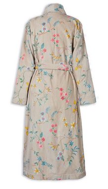 PiP Studio Bademantel Les Fleurs Bathrobe Khaki M Khaki 100% Cotton, terry velour, 380, Bademantel Damen und Herren Morgenmantel Frottee