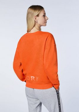 JETTE SPORT Sweatshirt mit farblich abgestimmten Logo über dem Saum