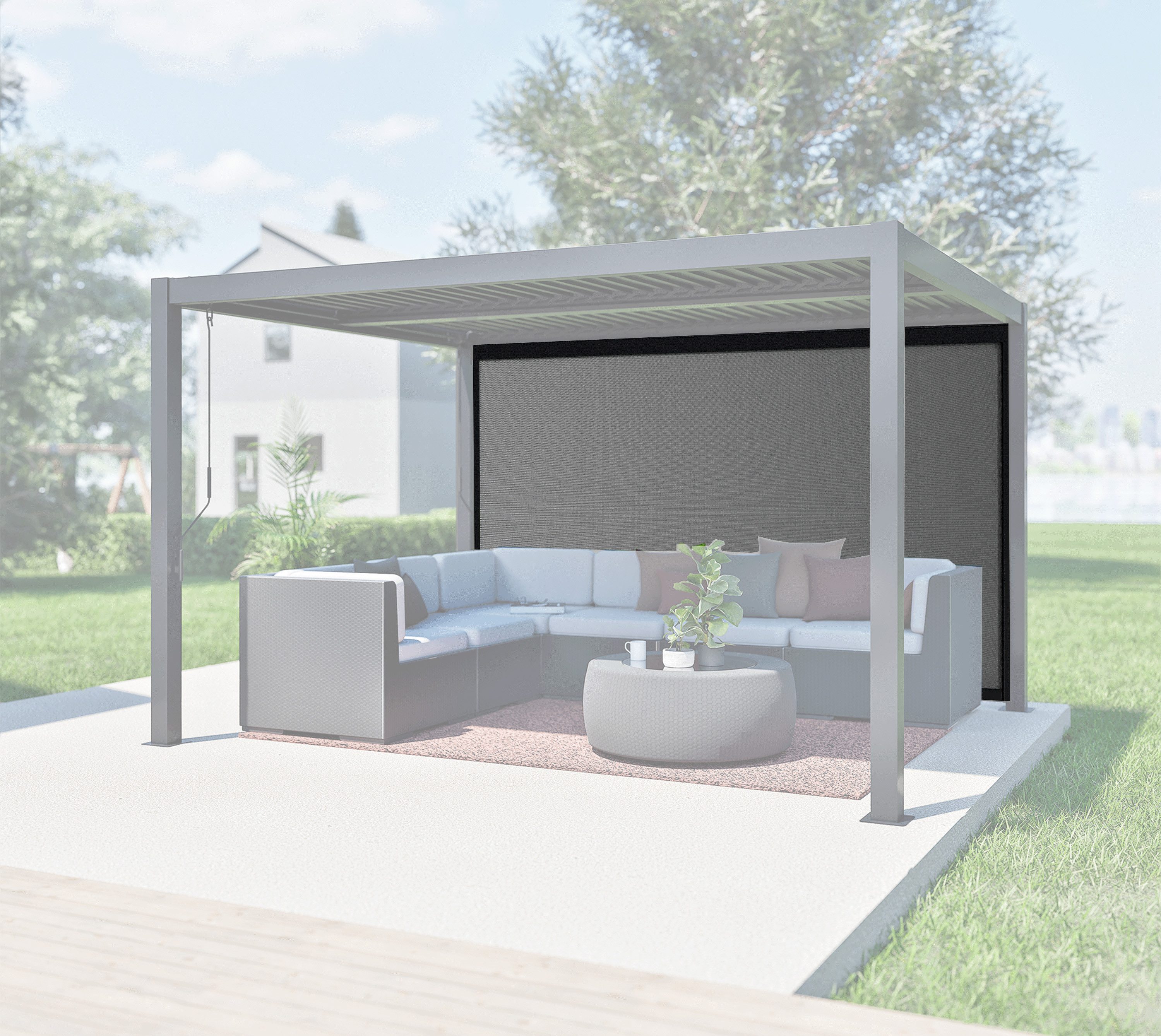 Sojag Pavillonseitenteil Milo Panele 12 Grau, 335x211 cm, Rahmenkonstruktion aus Aluminium