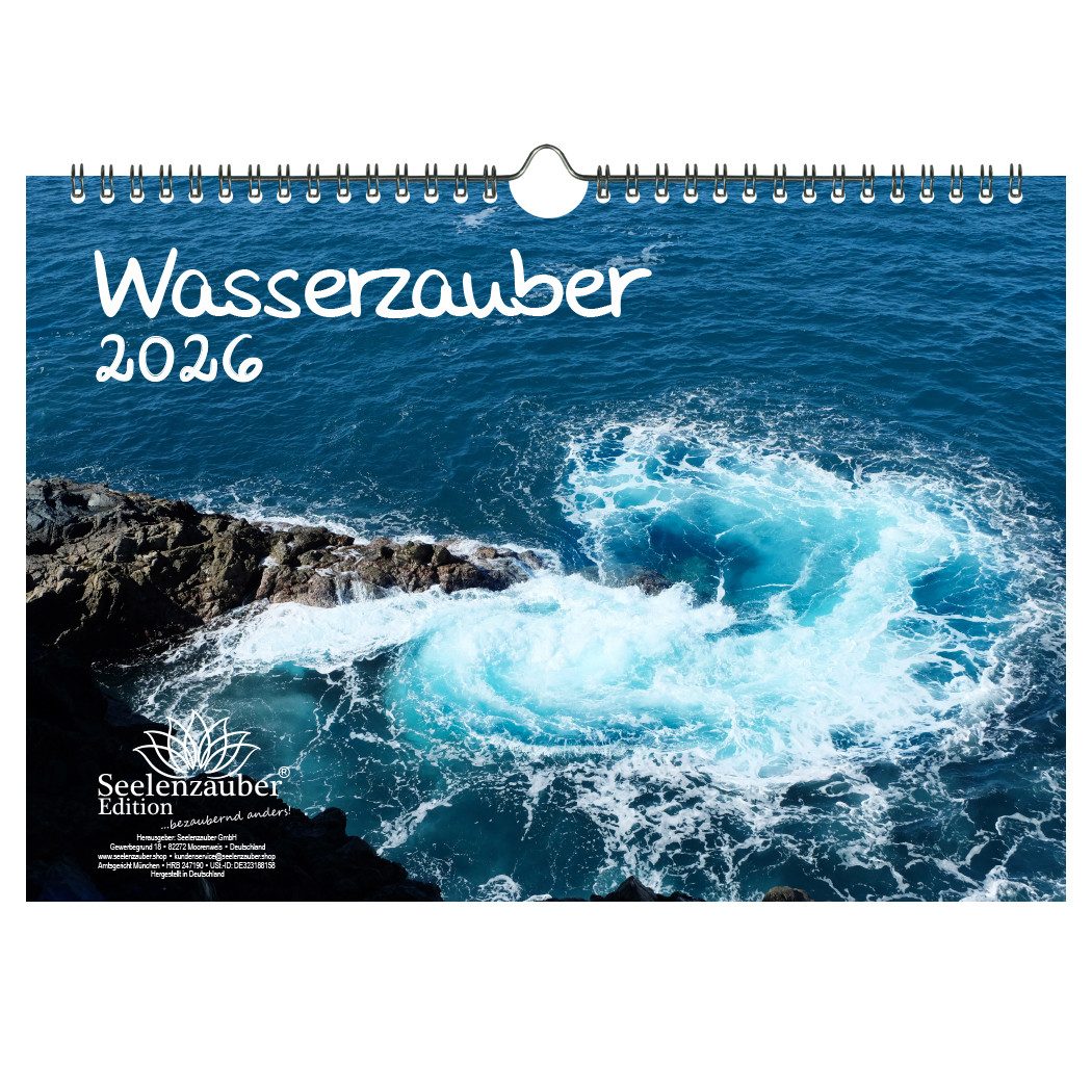 Seelenzauber Настенный календарь Wasserzauber DIN A4 Календари für 2026 Wasser und Wasserfälle