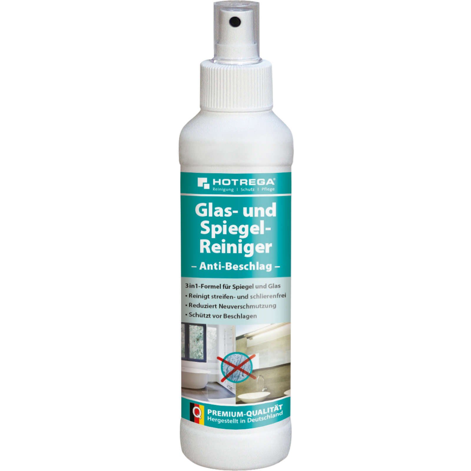 HOTREGA® Glasreiniger Spiegelreiniger Glasreinigung Brille Antibeschlag 250ml Glasreiniger
