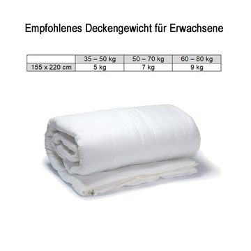 Microfaserbettdecke, Therapiedecke Anti Stress Gewichtsdecke Erwachsene 9kg 155x220 cm, Casa Colori