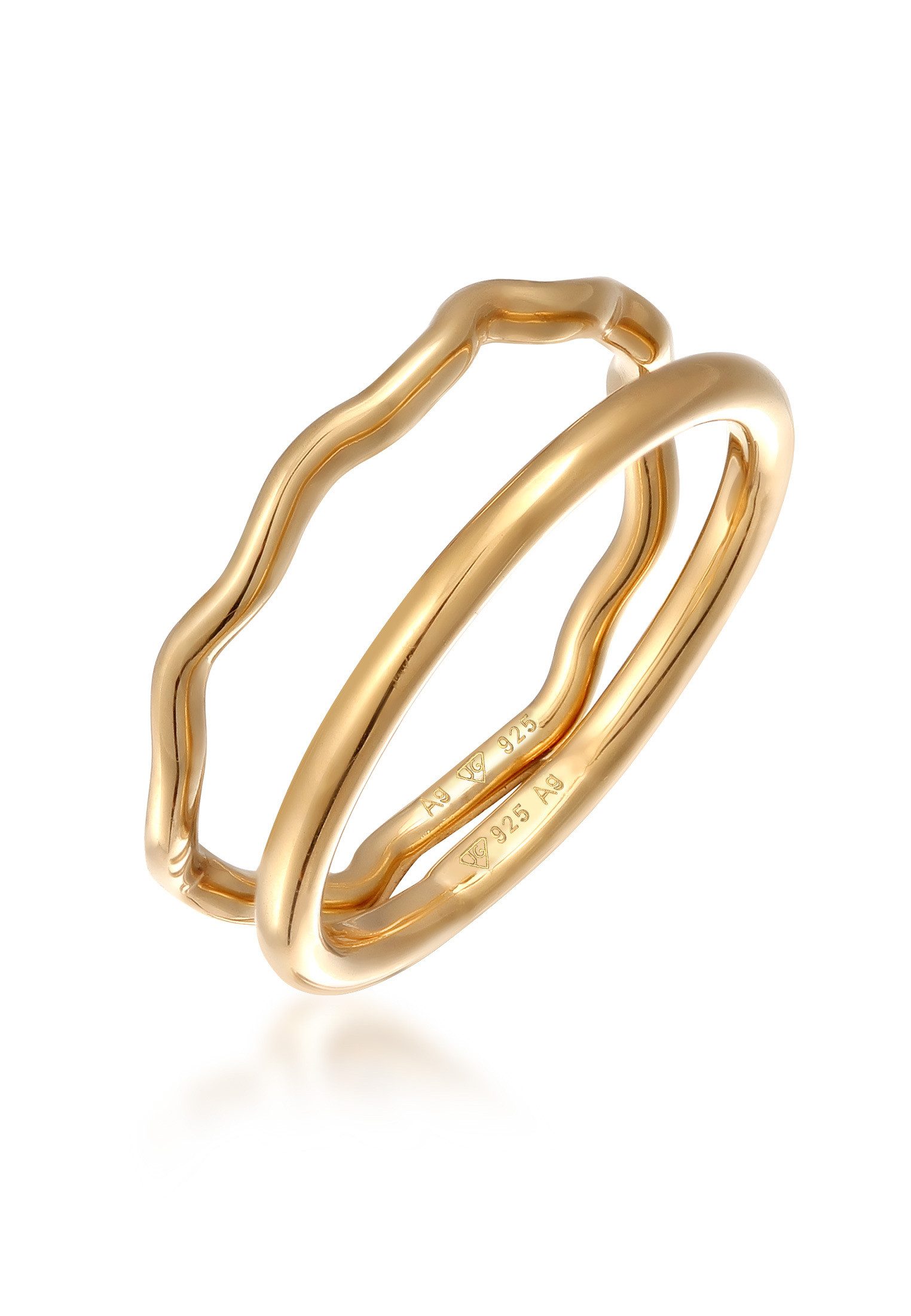 Elli Ring-Set Stapelringe 2er Set Bandringe 925 Silber