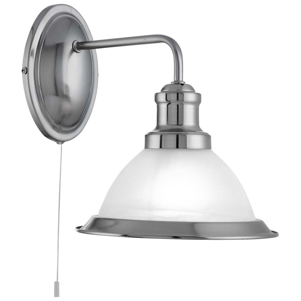 Satin Lampe Plattiert Spot Marmorglas Dimmbar etc-shop Leuchte Wandleuchte, Silber Wand