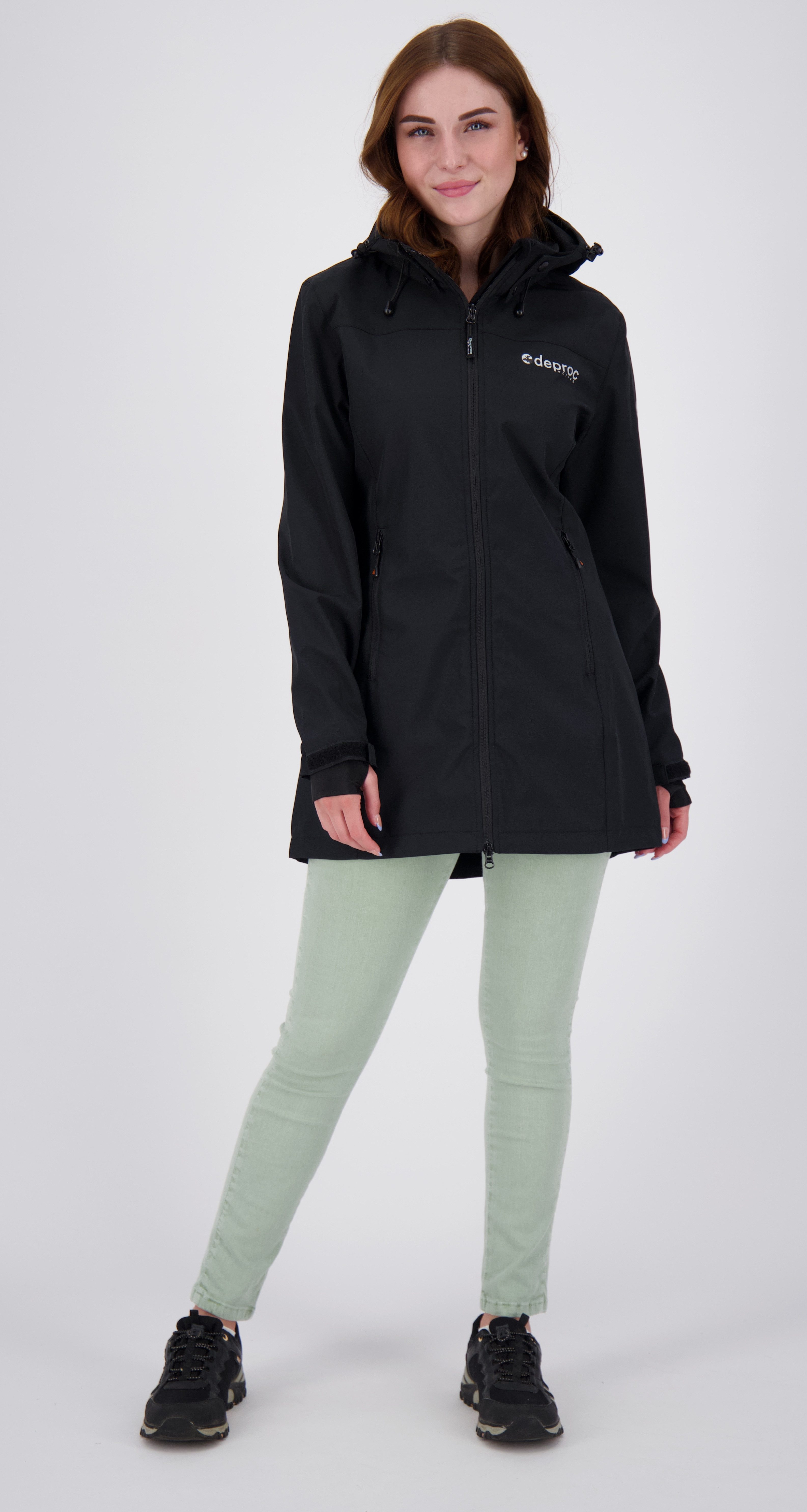 DEPROC Active Softshellmantel CAVELL LONG WOMEN auch in Großen Größen erhältlich