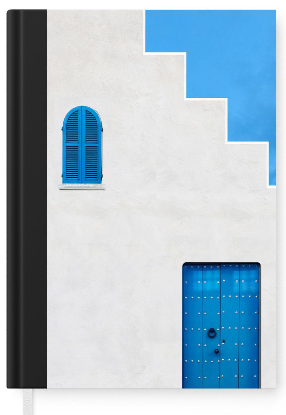 98 Blau Haushaltsbuch A5, Notizbuch Tür, Notizheft, Seiten, MuchoWow - Merkzettel, Tagebuch, Haus - - Journal, Weiß