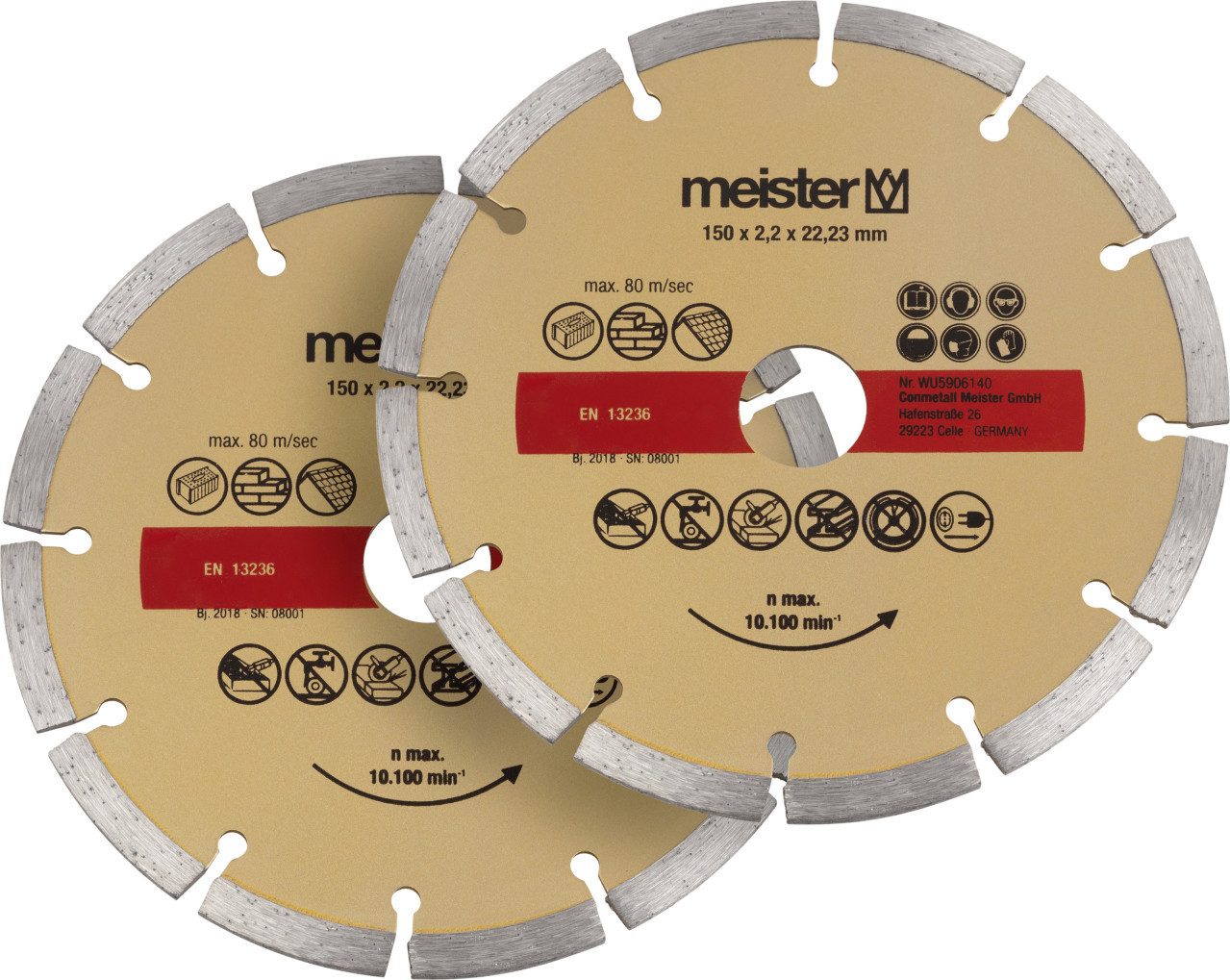 meister Winkelschleifer Meister Diamant Trennscheibe 2-teilig Ø 150 x