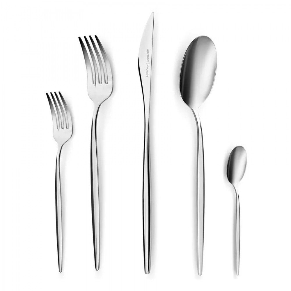 Karaca Besteck-Set Karaca Lizbon Besteckset 60 teiliges für 12 Personen Besteck Set (60-tlg), 12 Personen, Stahl, Besteck Set mit Messer Gabel Löffel Edelstahl Spülmaschinenfest