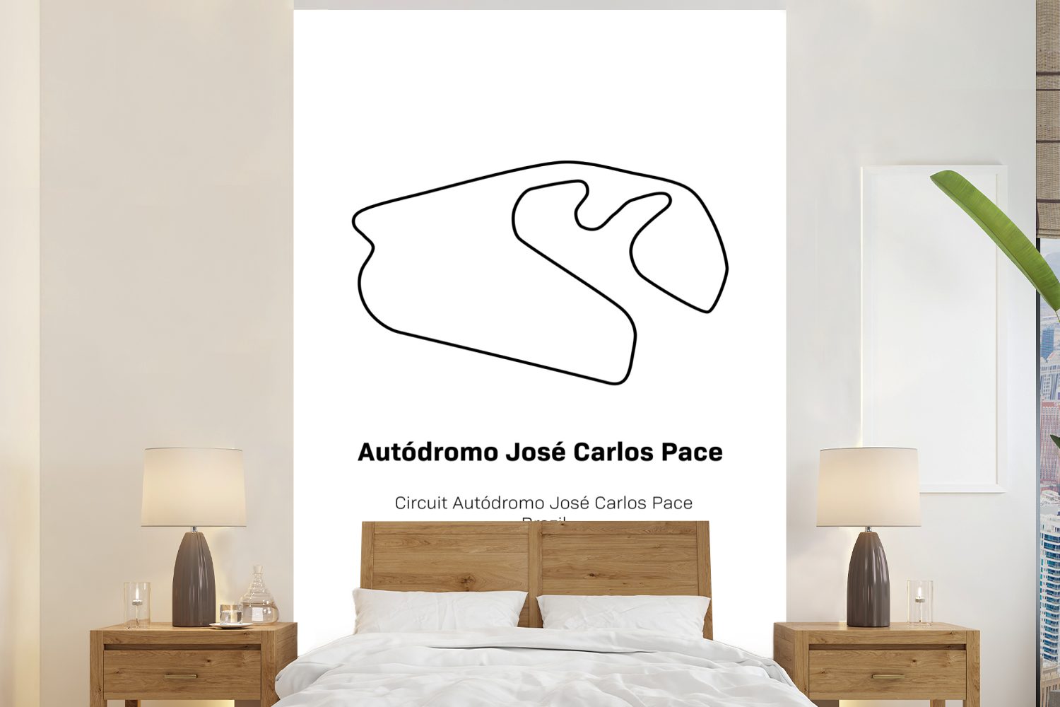MuchoWow Fototapete Brasilien - Rennstrecke - Formel 1, Matt, bedruckt, (3 St), Montagefertig Vinyl Tapete für Wohnzimmer, Wandtapete