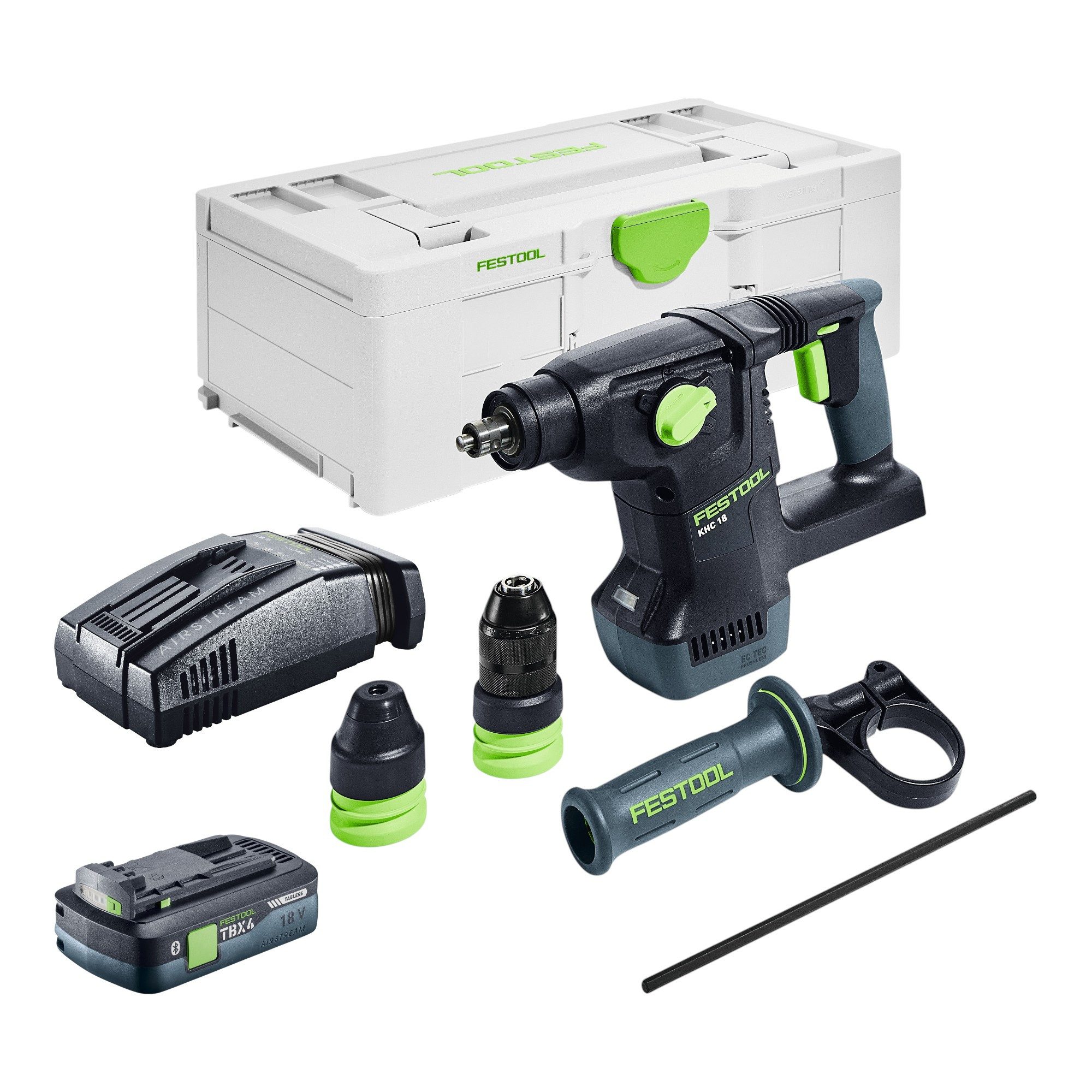 FESTOOL Akku-Kombibohrhammer KHC 18 EB-Basic 18 V 2,6 J SDS-Plus + 1x Akku 4,0 Ah + Lader