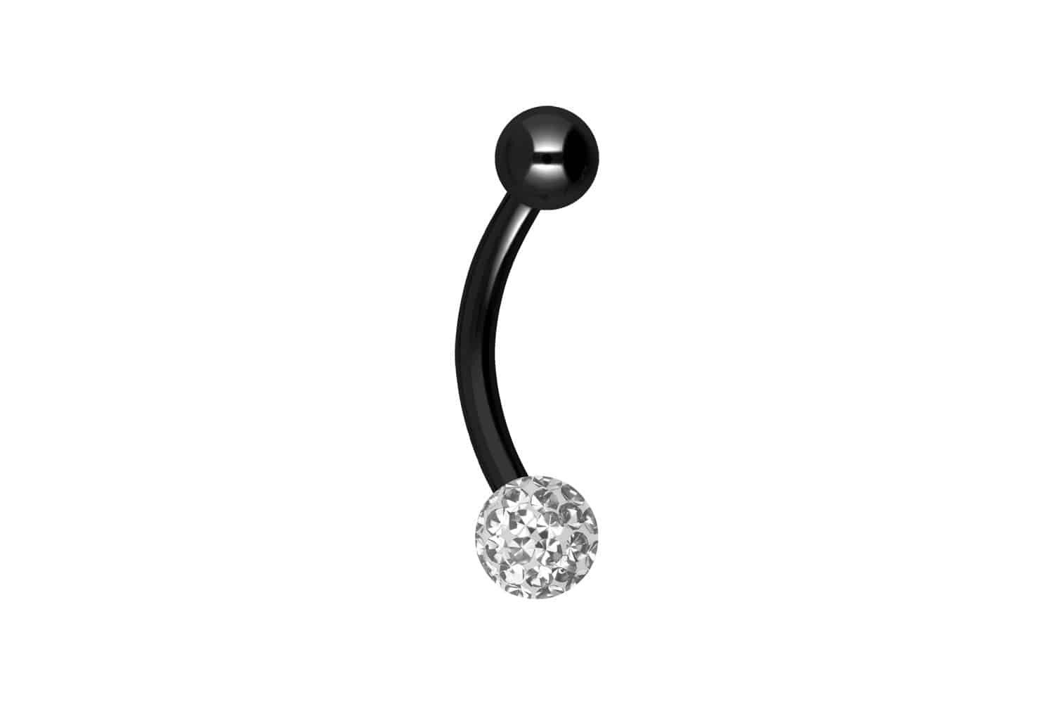 PIERCINGLINE Bauchnabelpiercing Chirurgenstahl Mini Bananabell EPOXY- + CHIRURGENSTAHL-KUGEL (Bananabells, 1-tlg)