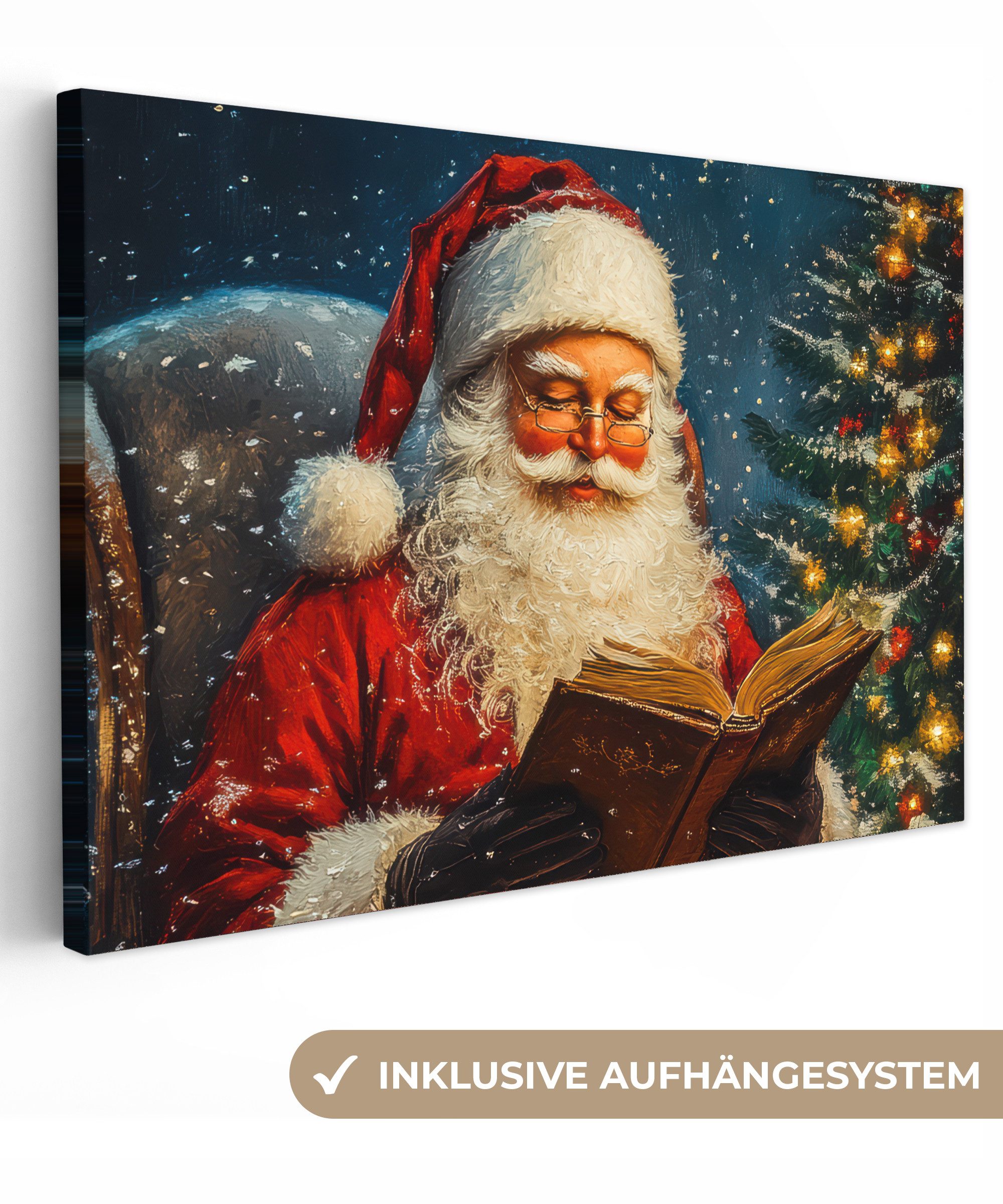 OneMillionCanvasses® Leinwandbild Weihnachtsmann - Weihnachten - Winter - W günstig online kaufen
