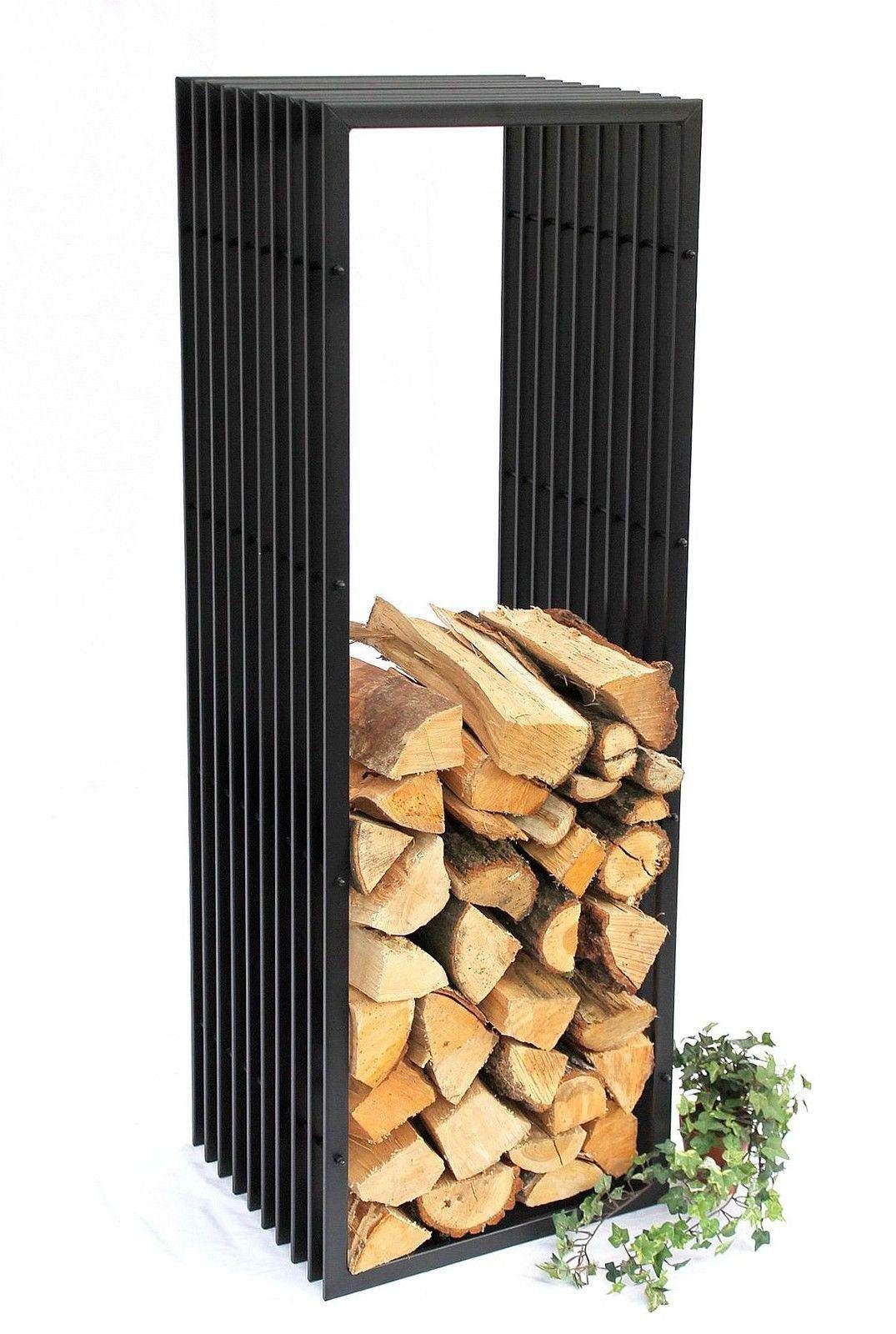 DanDiBo Kaminholzregal D-Stil 150 cm Kaminholzständer 10105 Holzkorb Kaminholzhalter, BxTxH:50x40x150 cm, Holzregal