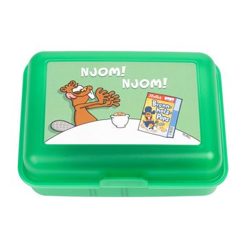 United Labels® Lunchbox Ralph Ruthe Brotdose mit Trennwand - Biber Njom! Njom! Grün, Kunststoff (PP)