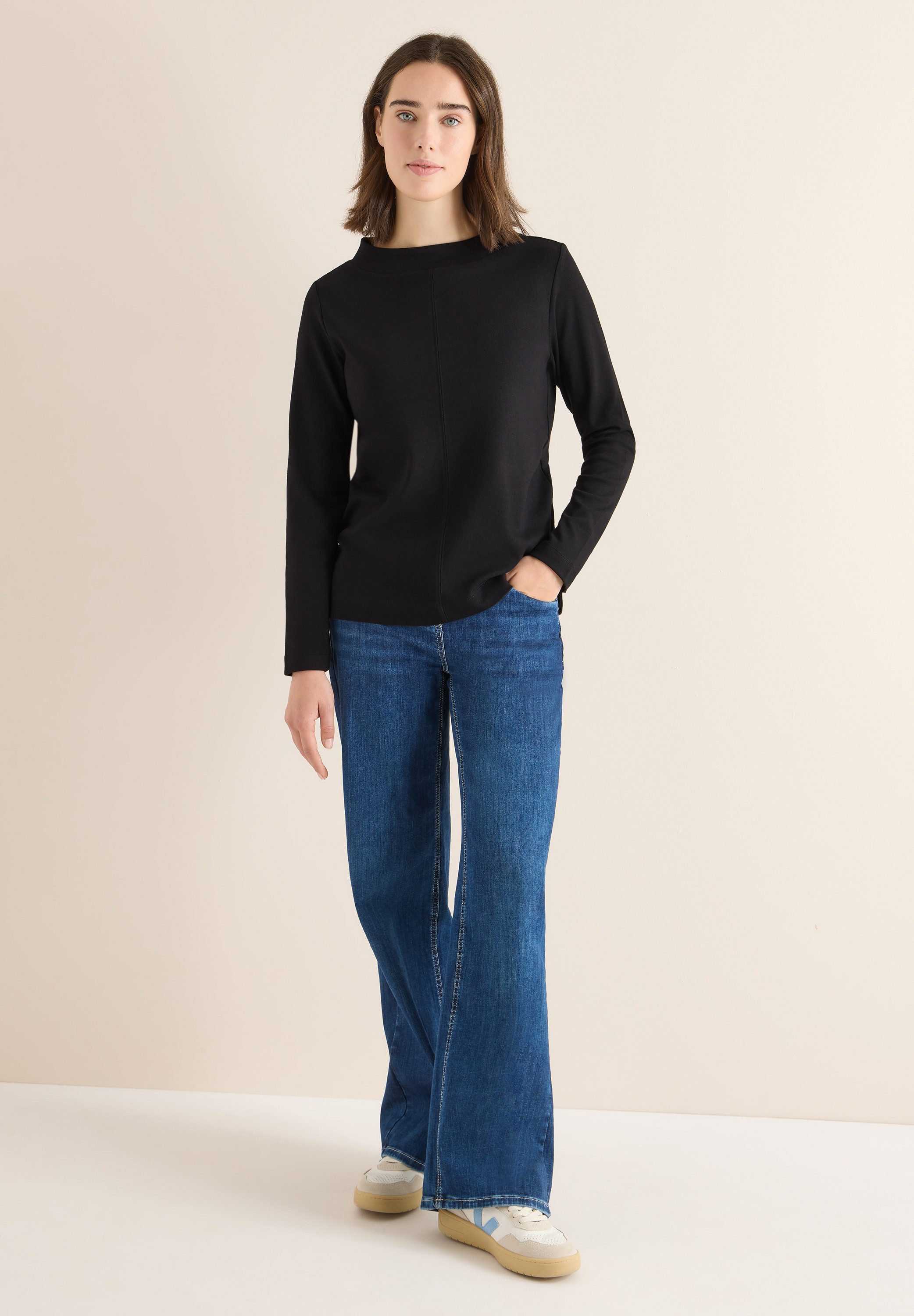 CECIL Langarmshirt in Unifarbe