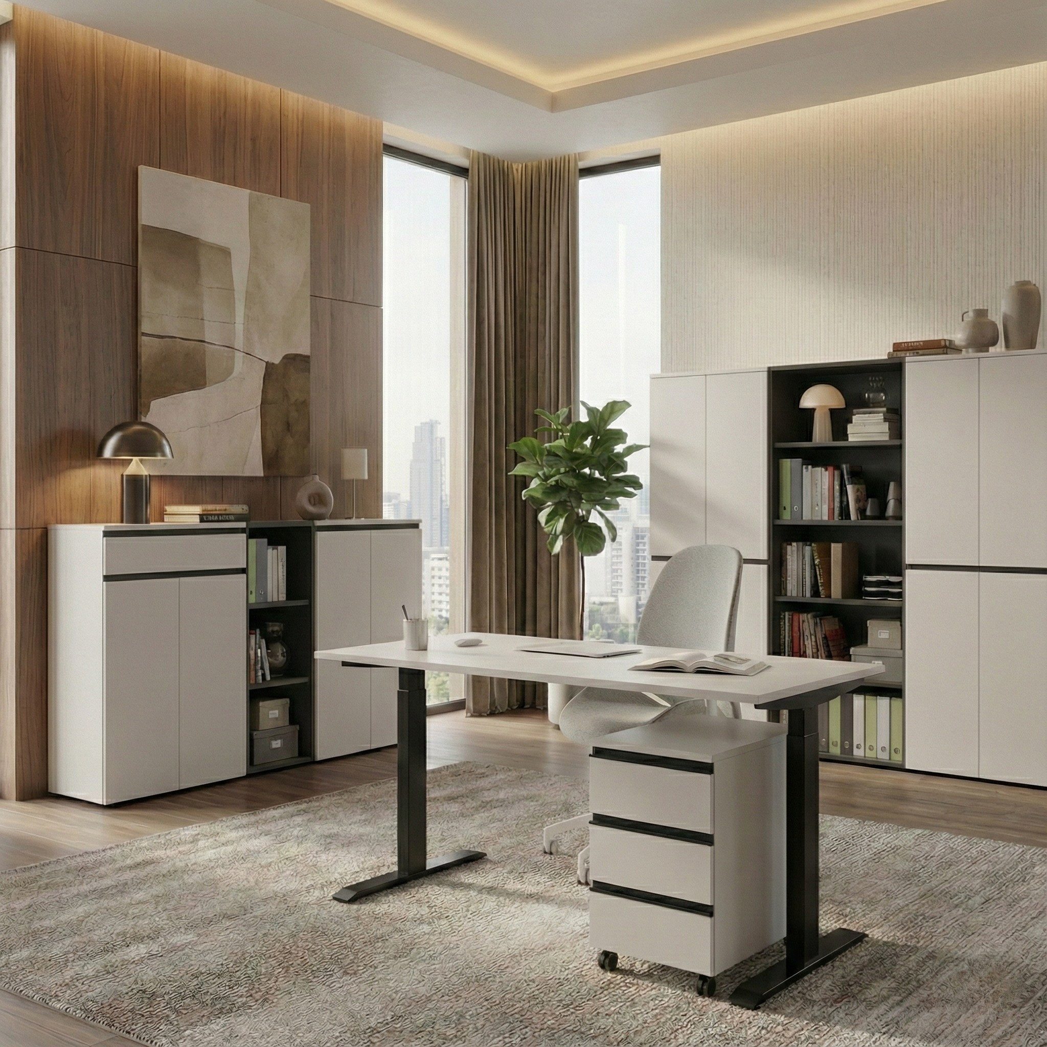 KADIMA DESIGN Rollcontainer Bürocontainer "Stuttgart", 3 Schubladen Soft-Close, Büro & Home Office, (Soft-Close Dämpfung, Styroporfreie Verpackung, Made in Germany), Metallgriffe, Büromöbel, Stoßfeste Kanten, Mobil auf Rollen