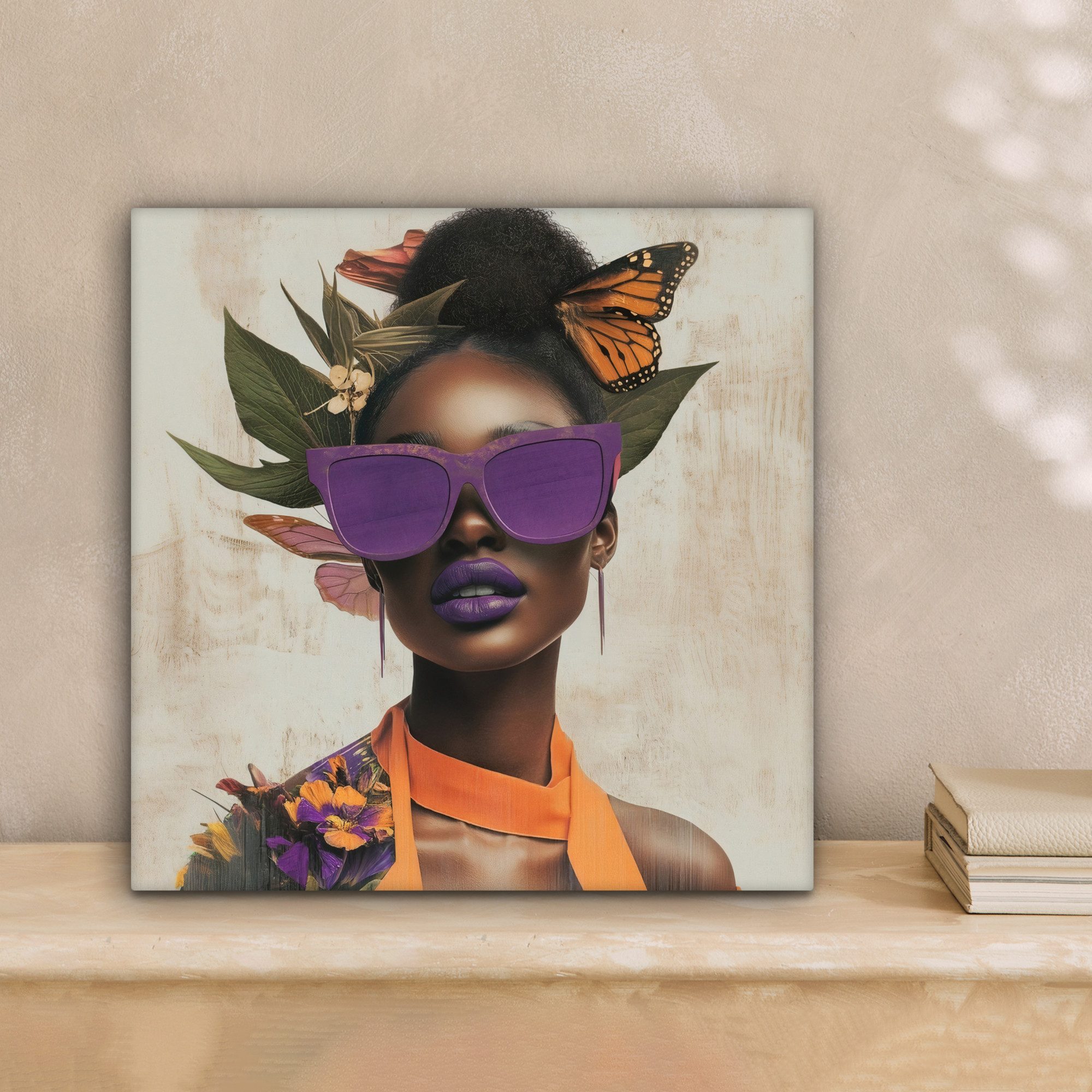 OneMillionCanvasses® Leinwandbild Frau - Sonnenbrille - günstig online kaufen