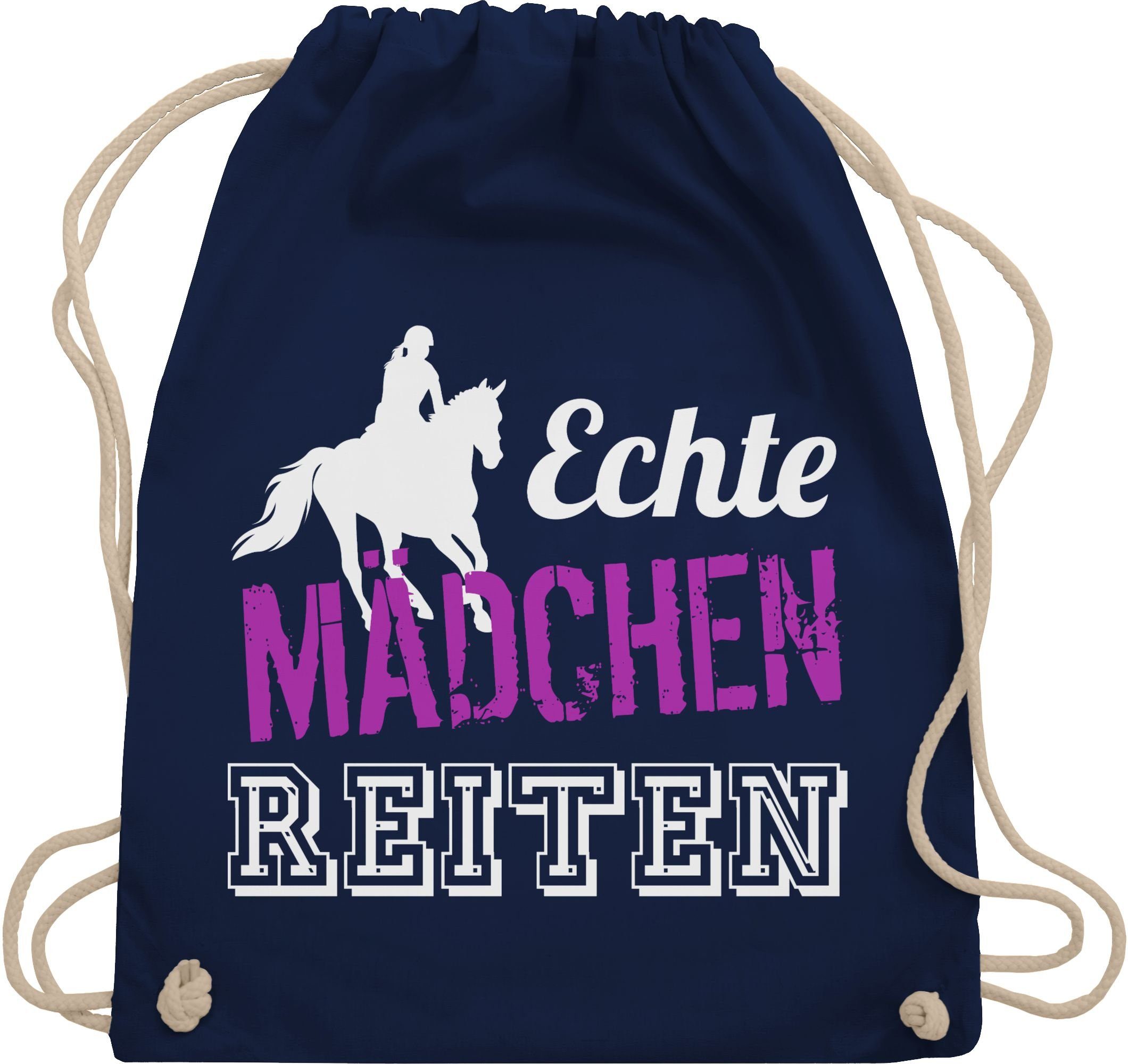 Shirtracer Turnbeutel Echte Mädchen Reiten - Geschenk Reiterin Pferdegeschenke Reiten, Pferd & Pferde