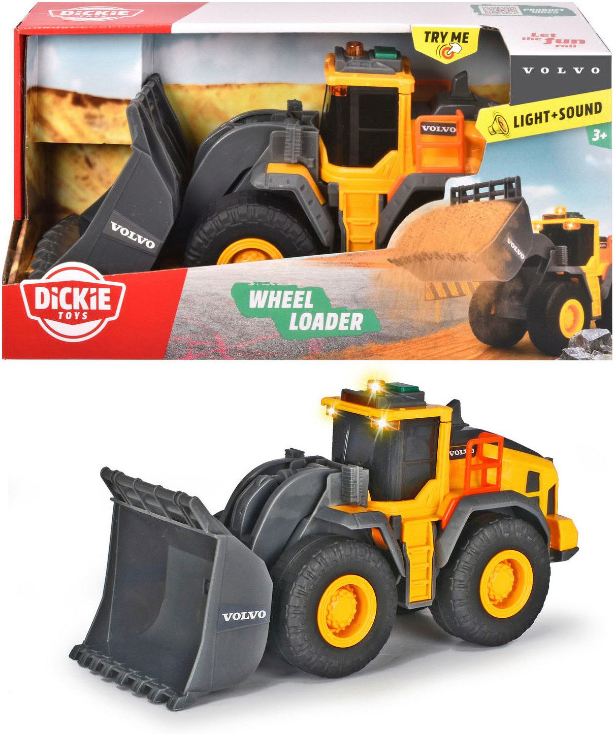 Dickie Toys Spielzeug-Radlader Volvo Wheel Loader, mit Licht und Sound günstig online kaufen