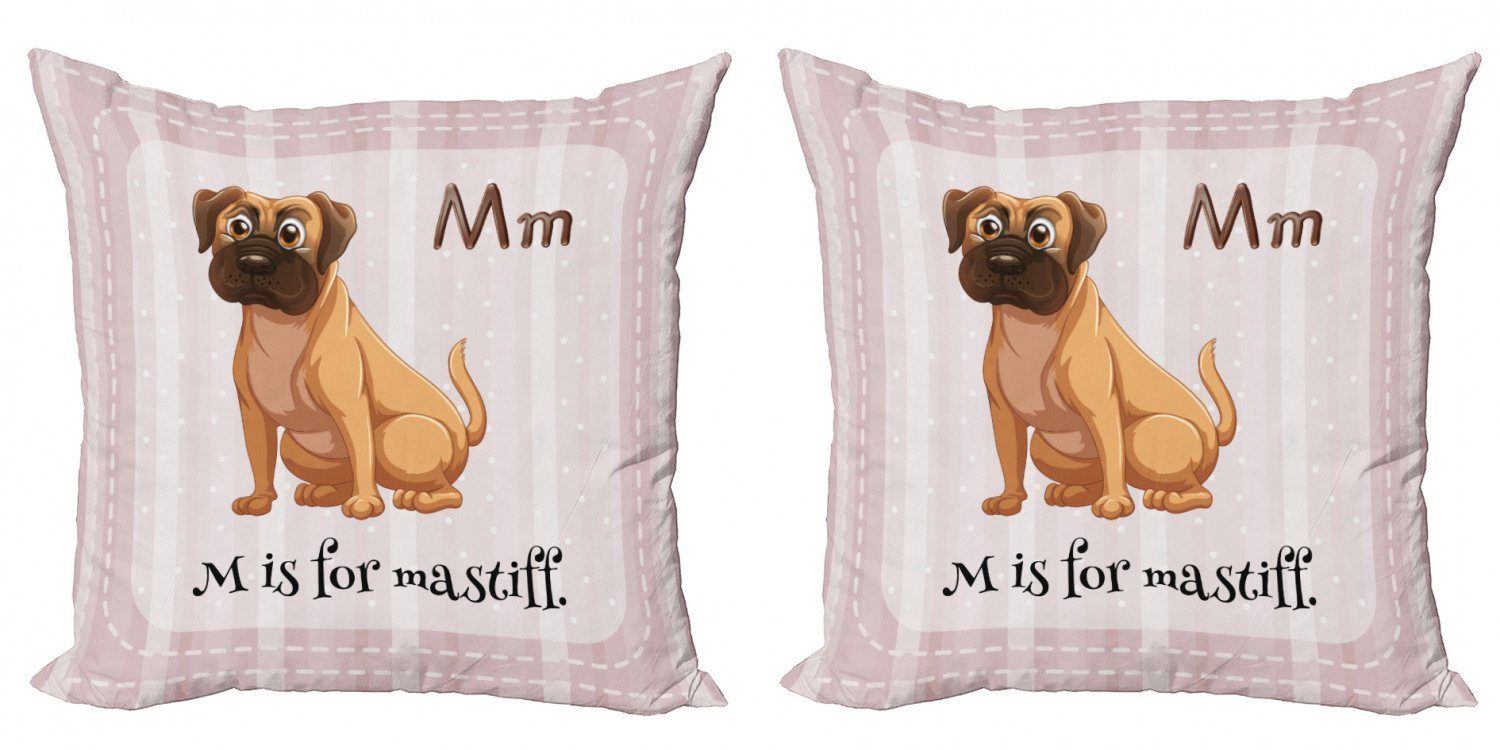 Kissenbezüge Modern Accent Doppelseitiger Digitaldruck, Abakuhaus (2 Stück), Hundeliebhaber Cartoon English Mastiff