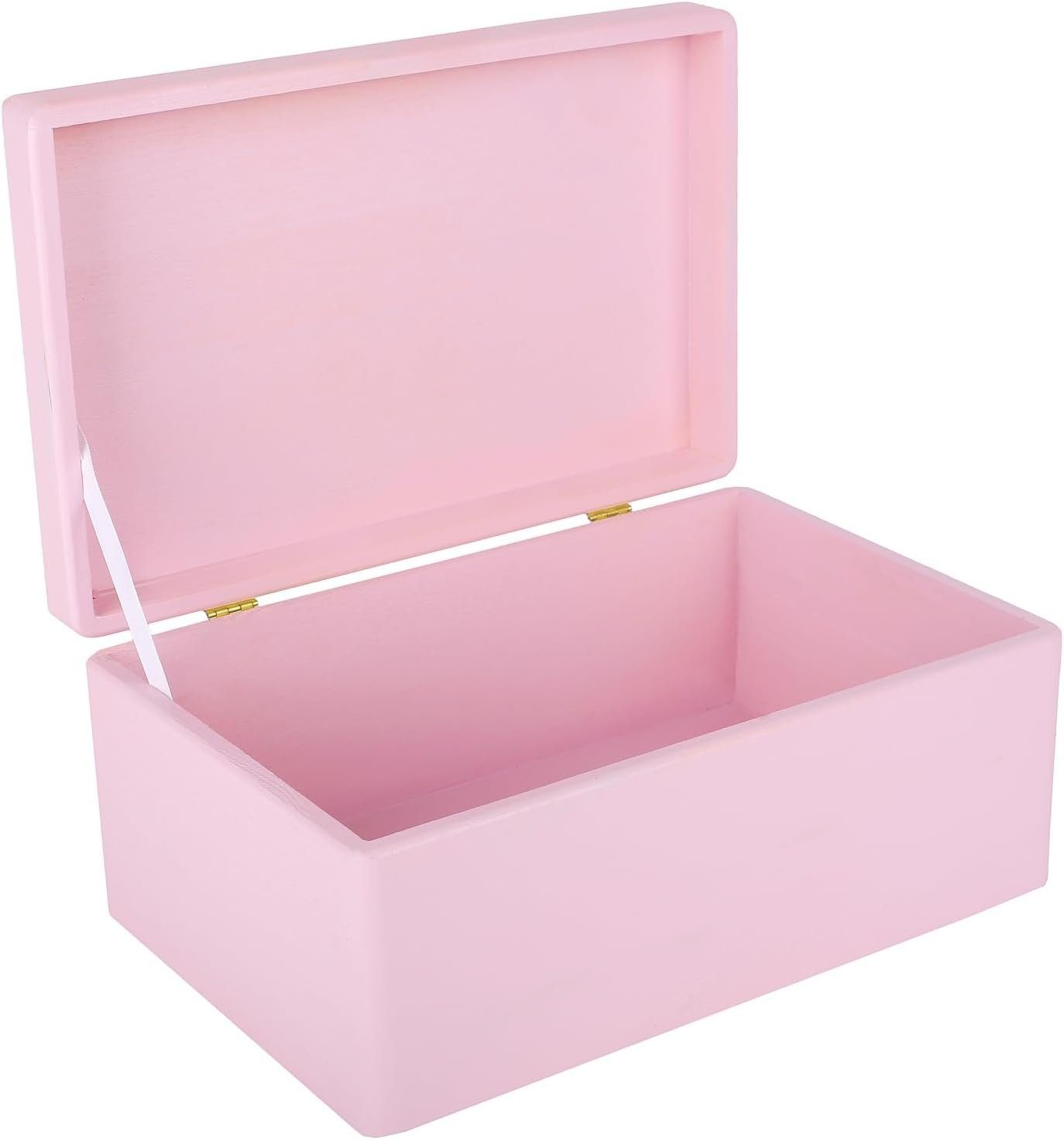 Holzkiste mit Deckel Groß Erinnerungsbox Baby Holzbox 30 x 20 x 14 cm