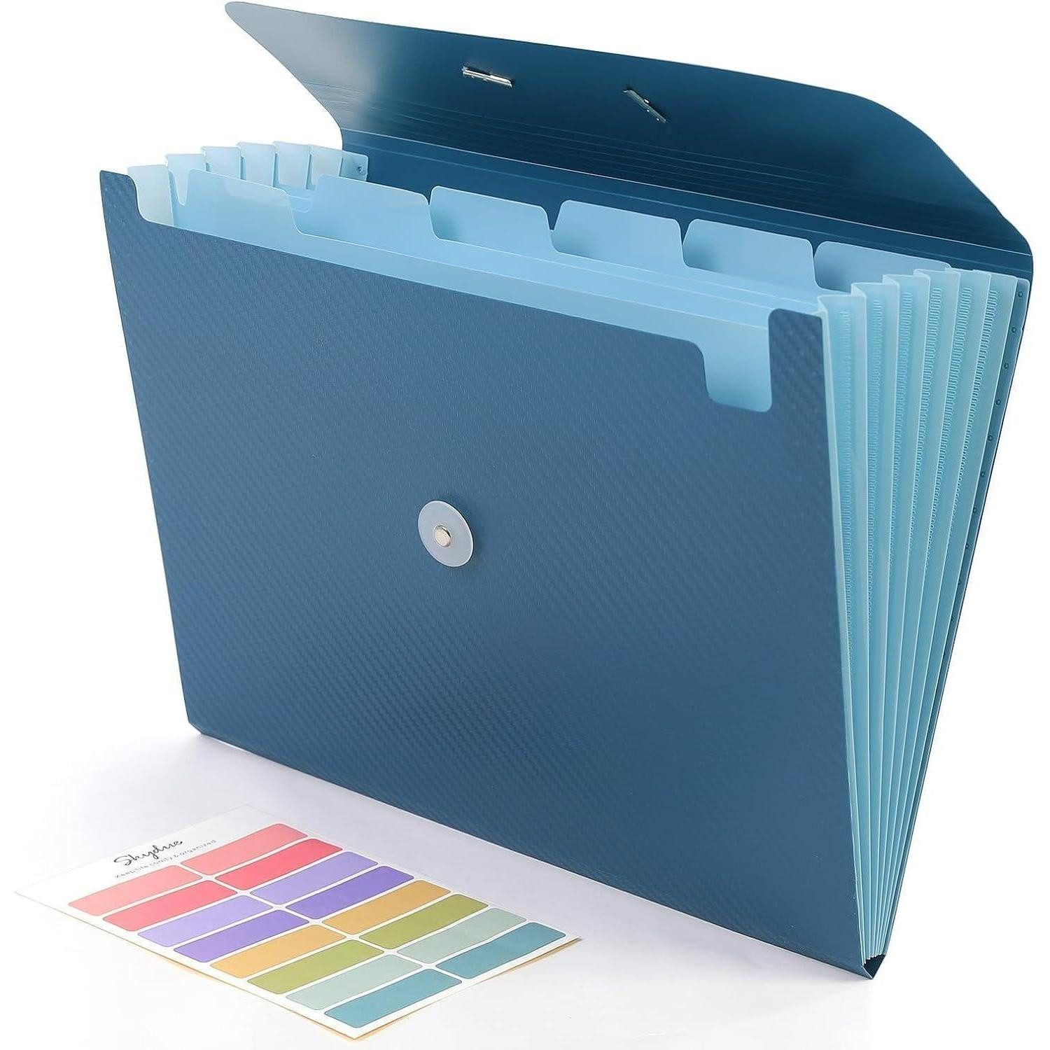 LuxusKollektion Fächermappe A4 Fächermappe mit Gummizug Blau (1-St)