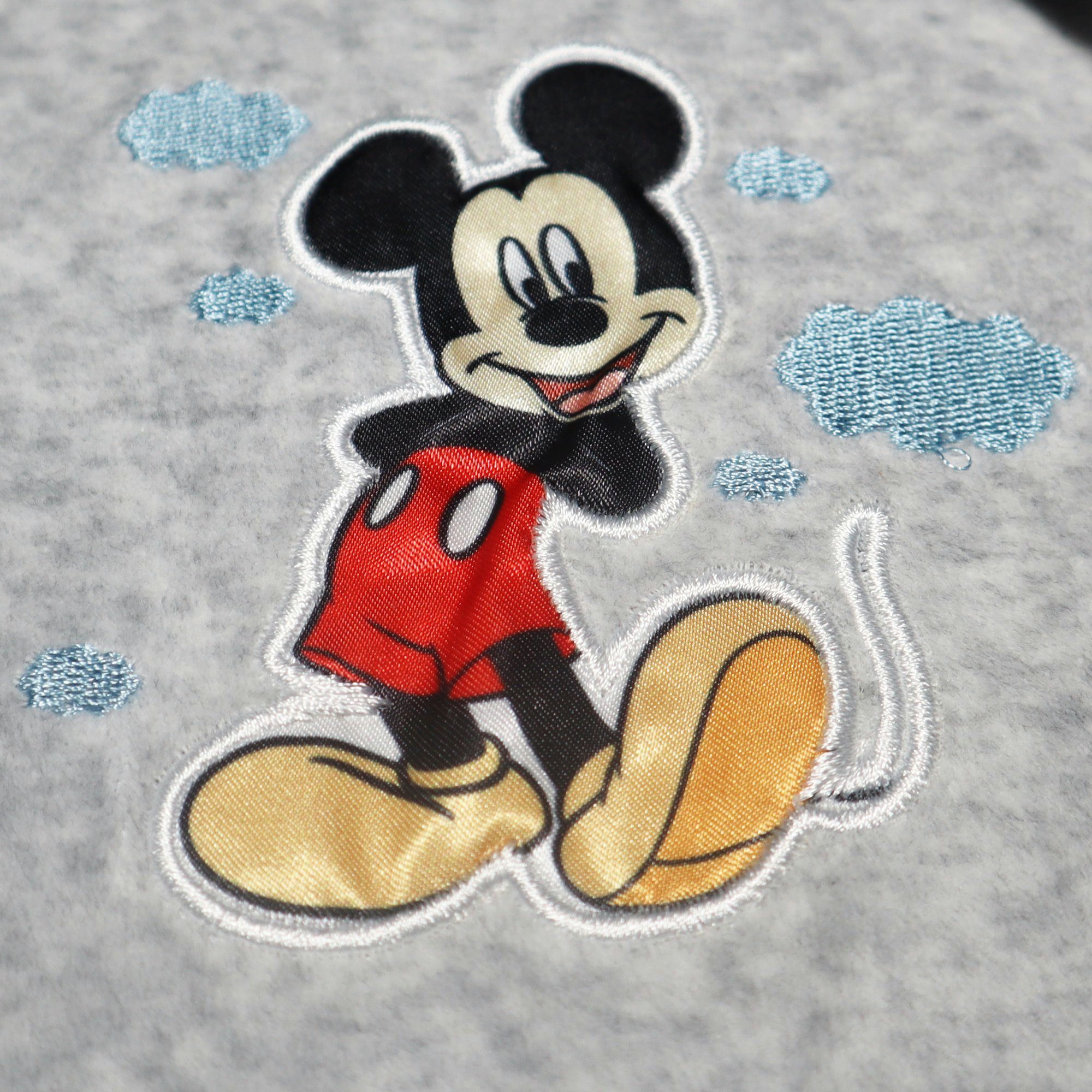 Disney Langarmwickelbody Disney Mickey Maus Baby Kleinkind Velour Strampler Einteiler Gr. 62 bis 92