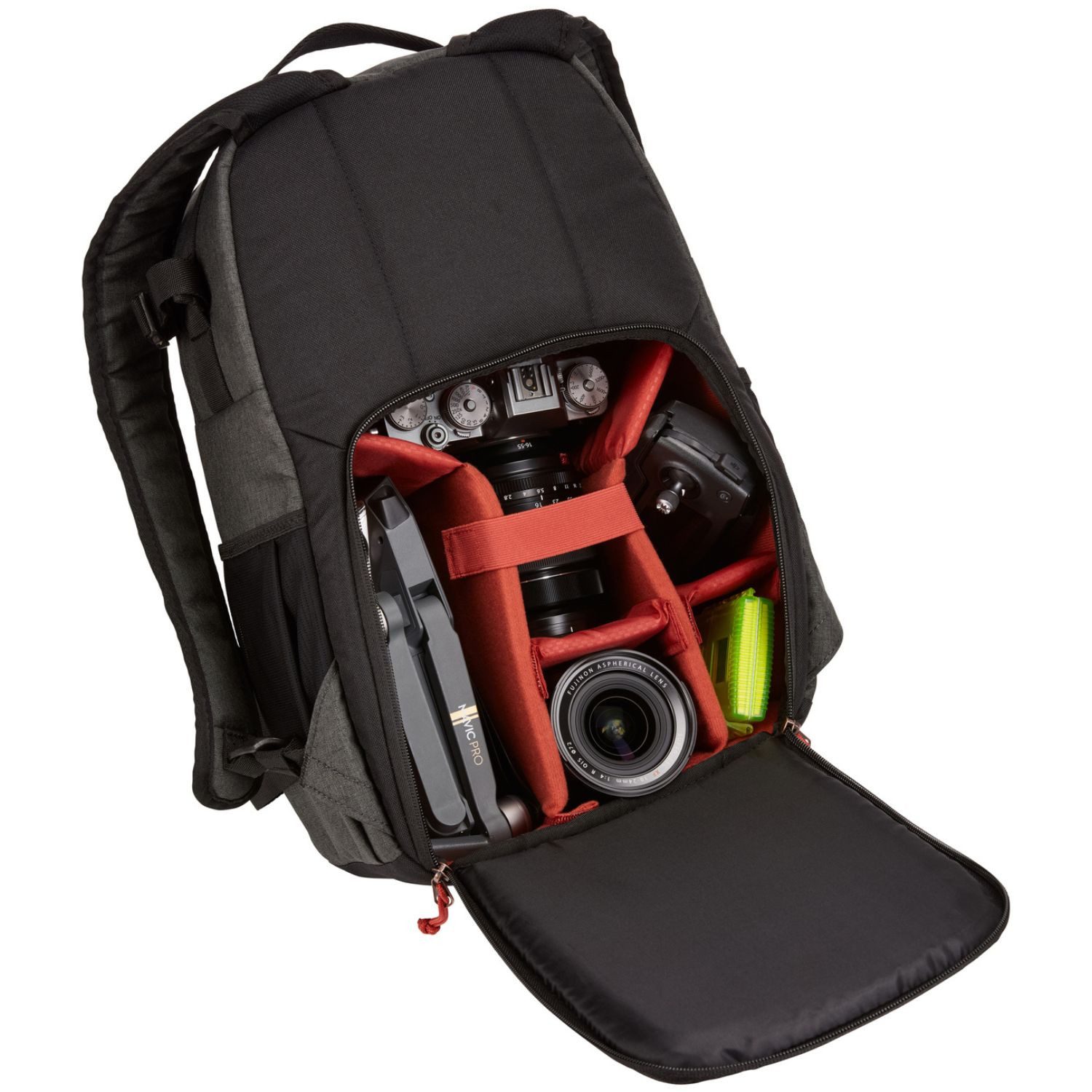 Case Logic Fotorucksack Kamera Foto Rucksack Tasche Era Obsidian Grau, Backpack passend für DSLR SLR DSLM Systemkamera Drohne + Zubehör