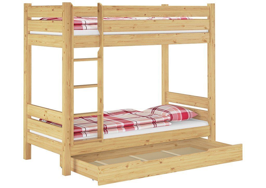 Matratze mit Kinder 90x200 Stockbett ERST-HOLZ Rost Etagenbett und