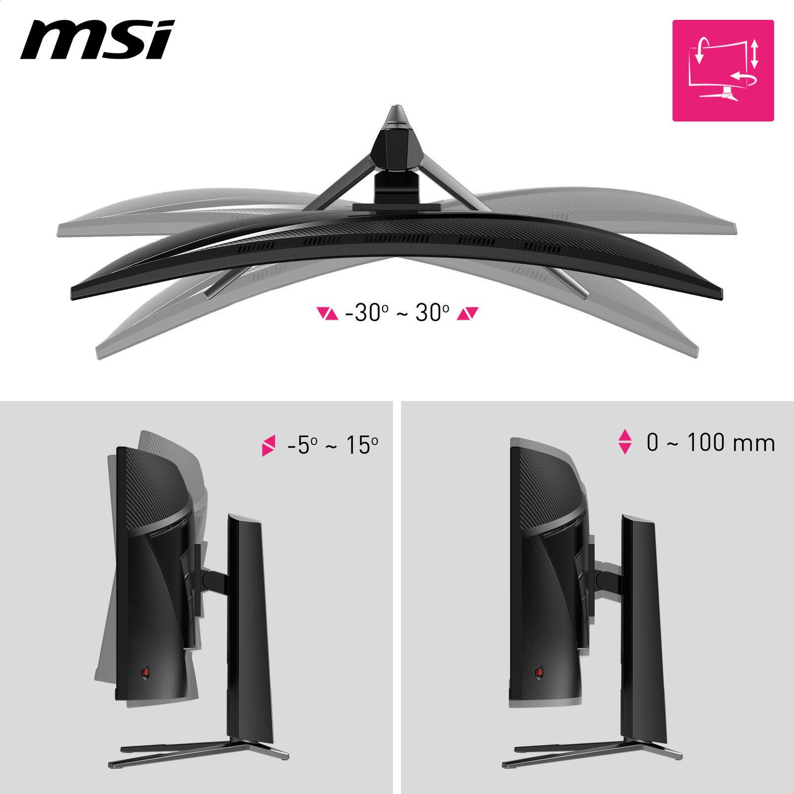 MSI Gaming-LED-Monitor (3440 x 1440, 0,5 ms Reaktionszeit, 240 Hz, VA Panel)