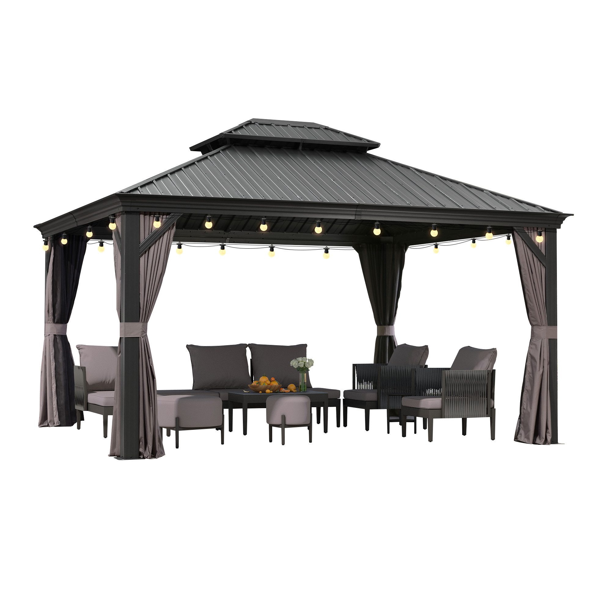 PURPLE LEAF Pavillon Hardtop Aluminium Pergola günstig online kaufen