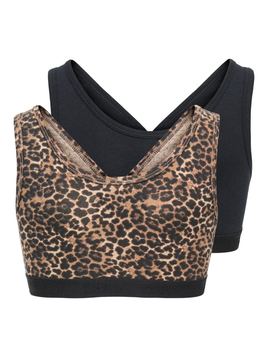 KIDS ONLY Set: Bustier KOGLOLA 2-P LOGO LEO (Spar-Set, 2-tlg., Doppelpack) Markenlogobünchen