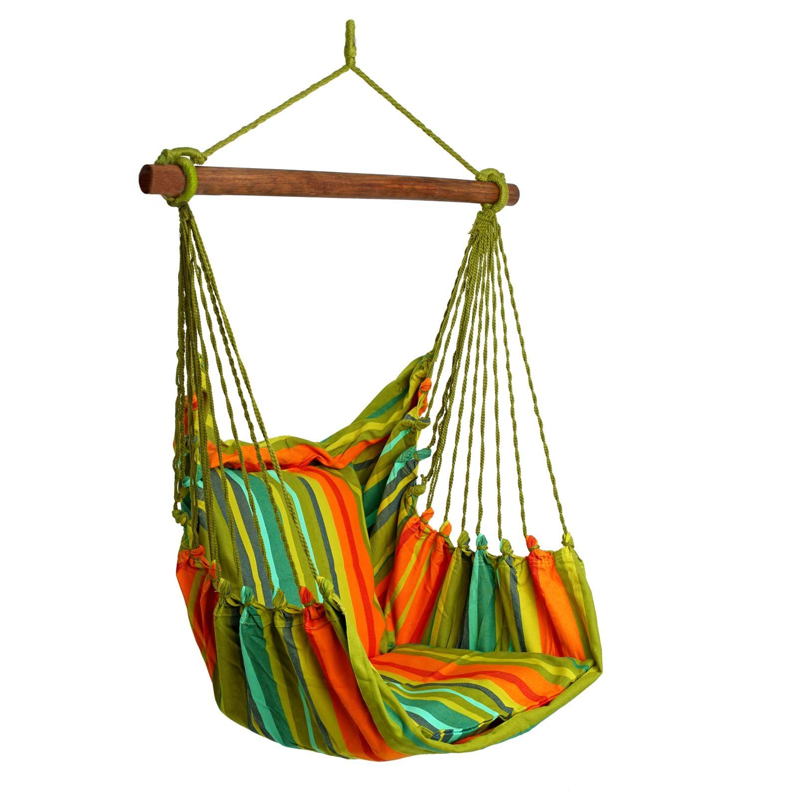 maDDma Hängesessel Hängesessel RELAX XL Streifen Baumwolle bis 120kg ohne Kissen, Hängesessel RELAX XL Streifen Baumwolle bis 120kg ohne Kissen