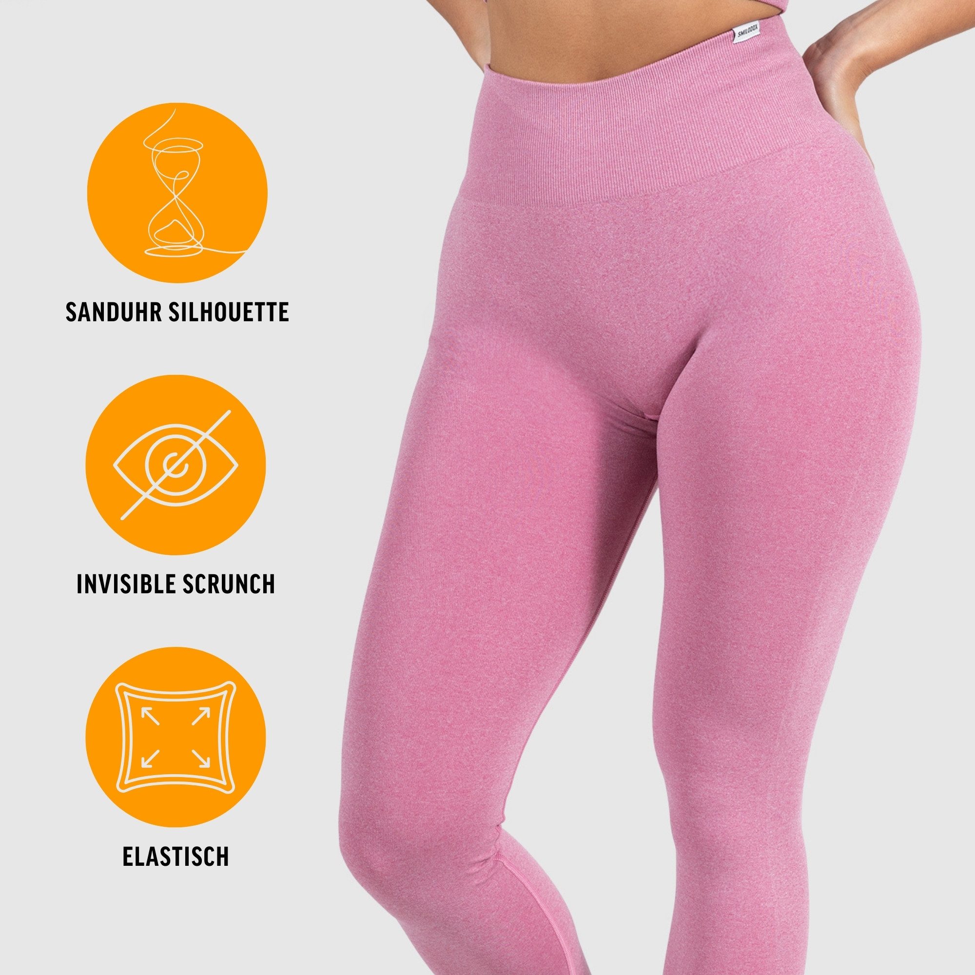 Smilodox Leggings Amaze Pro mit Scrunch-Effekt, High Waist V-Shape Sport & Yogahose Seamless Push Up Booty Fitnesshose Blickdicht Yoga Gym Figurformend