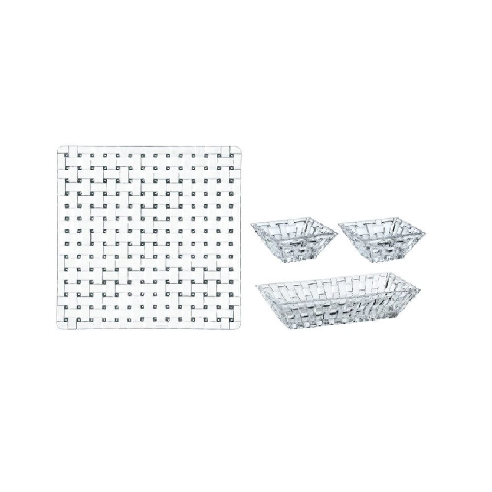 Nachtmann Servierplatte Nachtmann Bossa Nova Servier-Set 4 tlg., Kristallglas, (Packung)